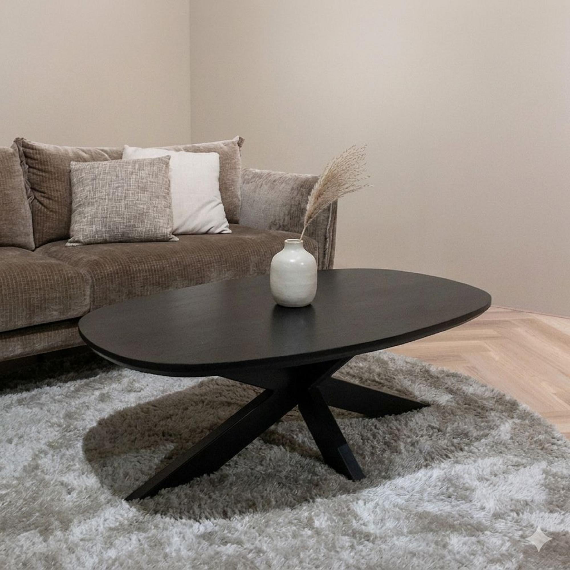 Jesper Coffee Table - Oval - Large - Black - Mango Wood