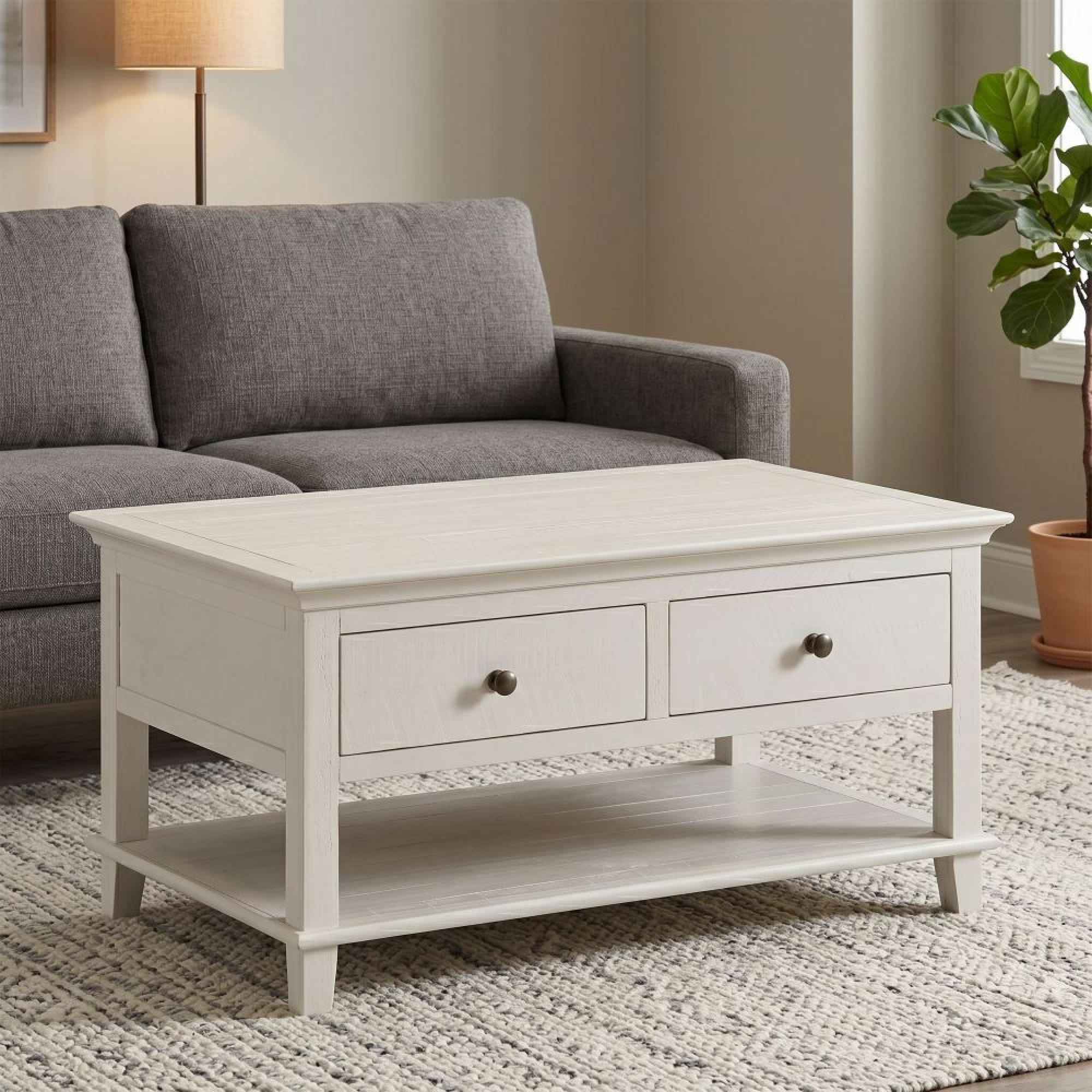Provence Painted Coffee Table - 2 Drawer - Truffle