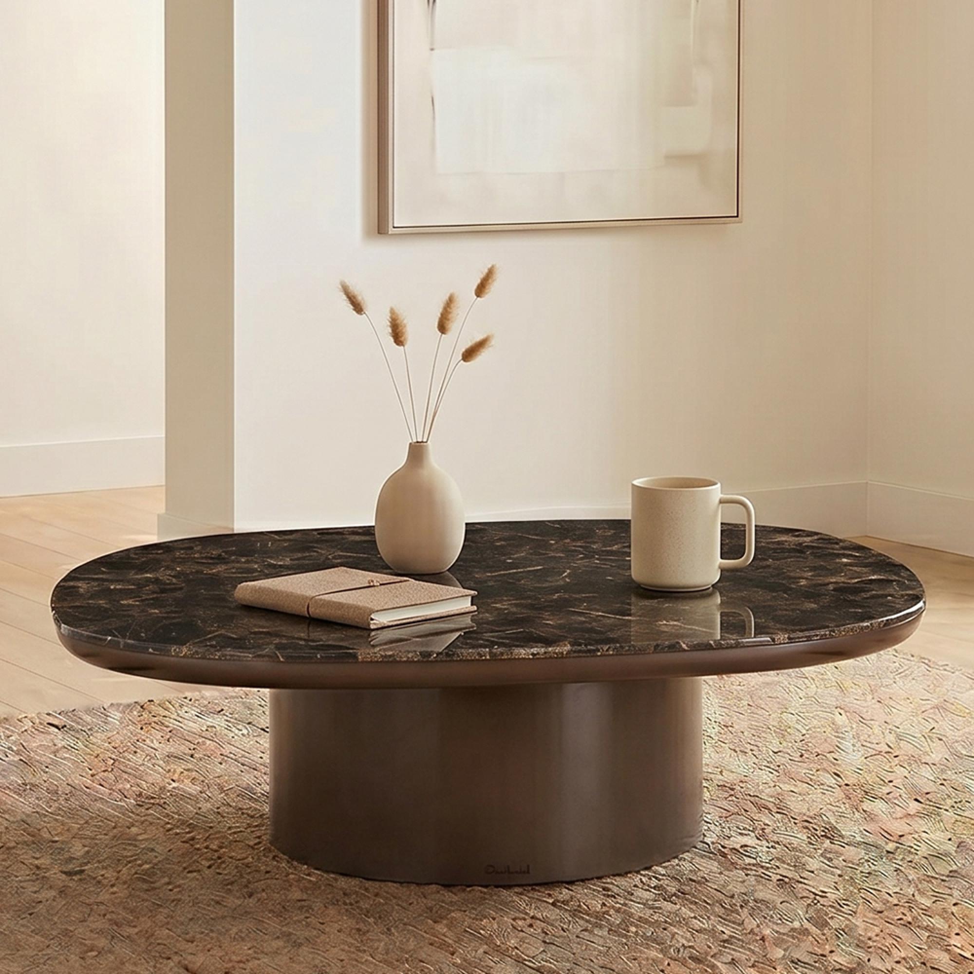 Almundi Coffee Table - Square - Chocolate Brown - Ceramic