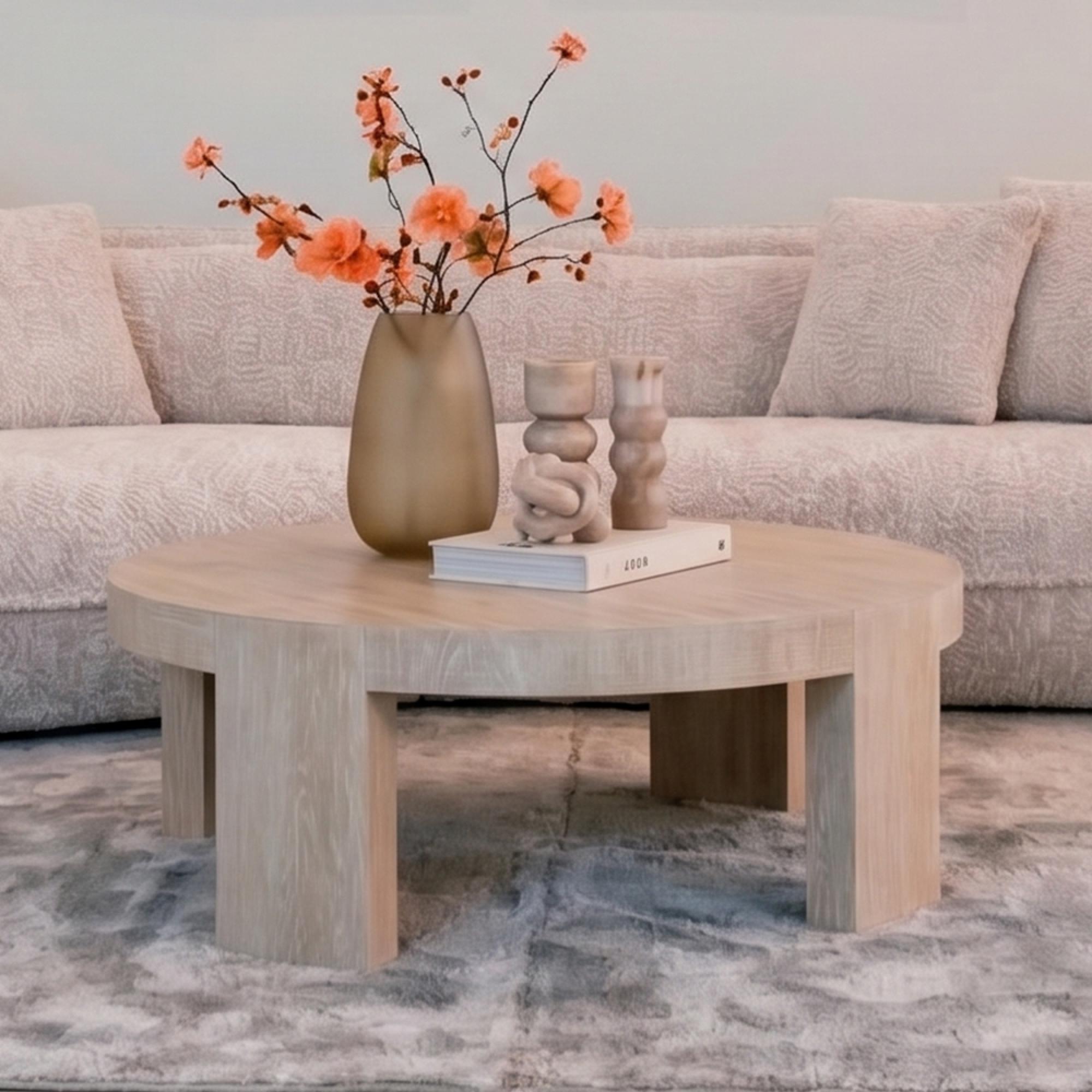 Biltmore Coffee Table - Round - Beige - Travertine