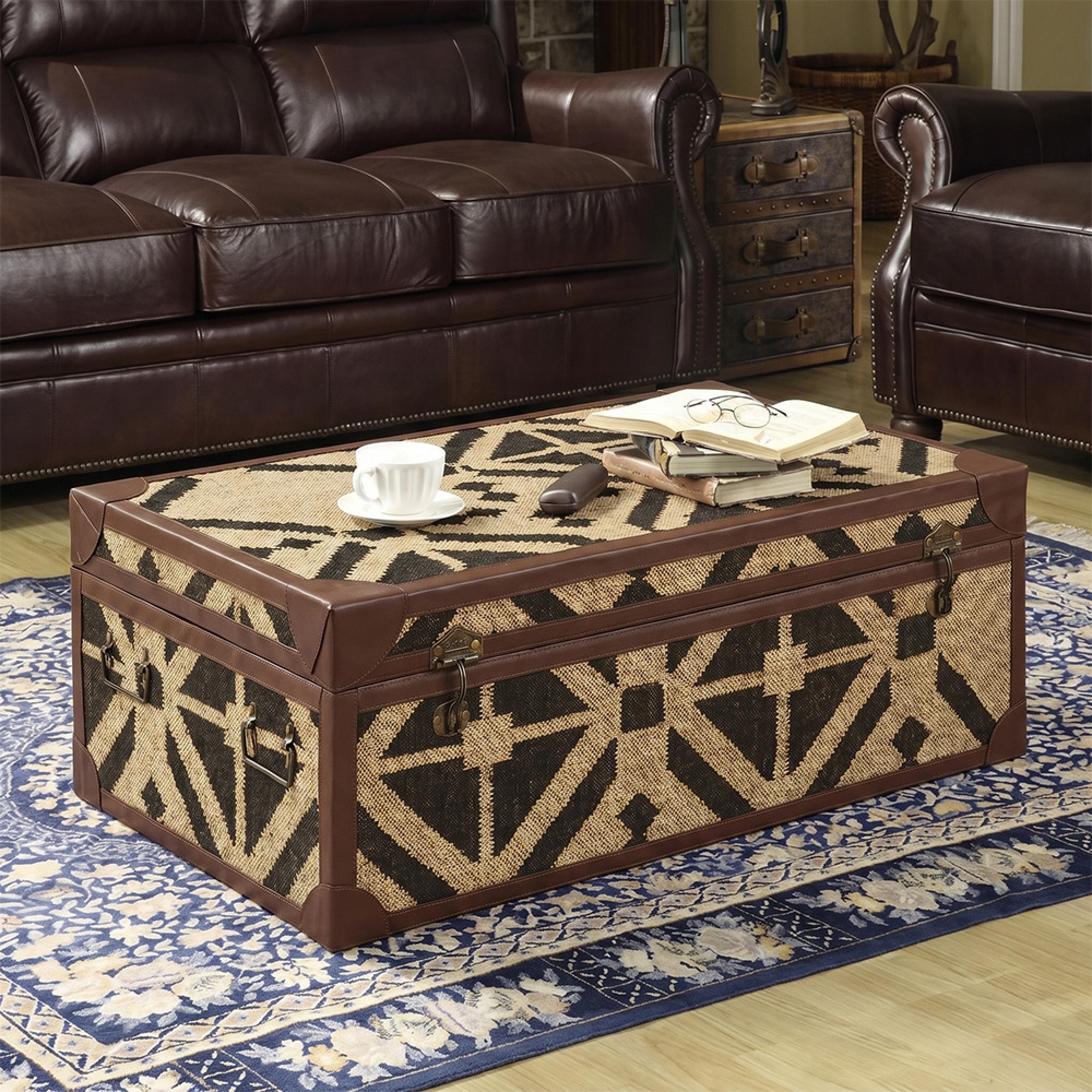 Aztec Coffee Table - Brown - Storage Trunk