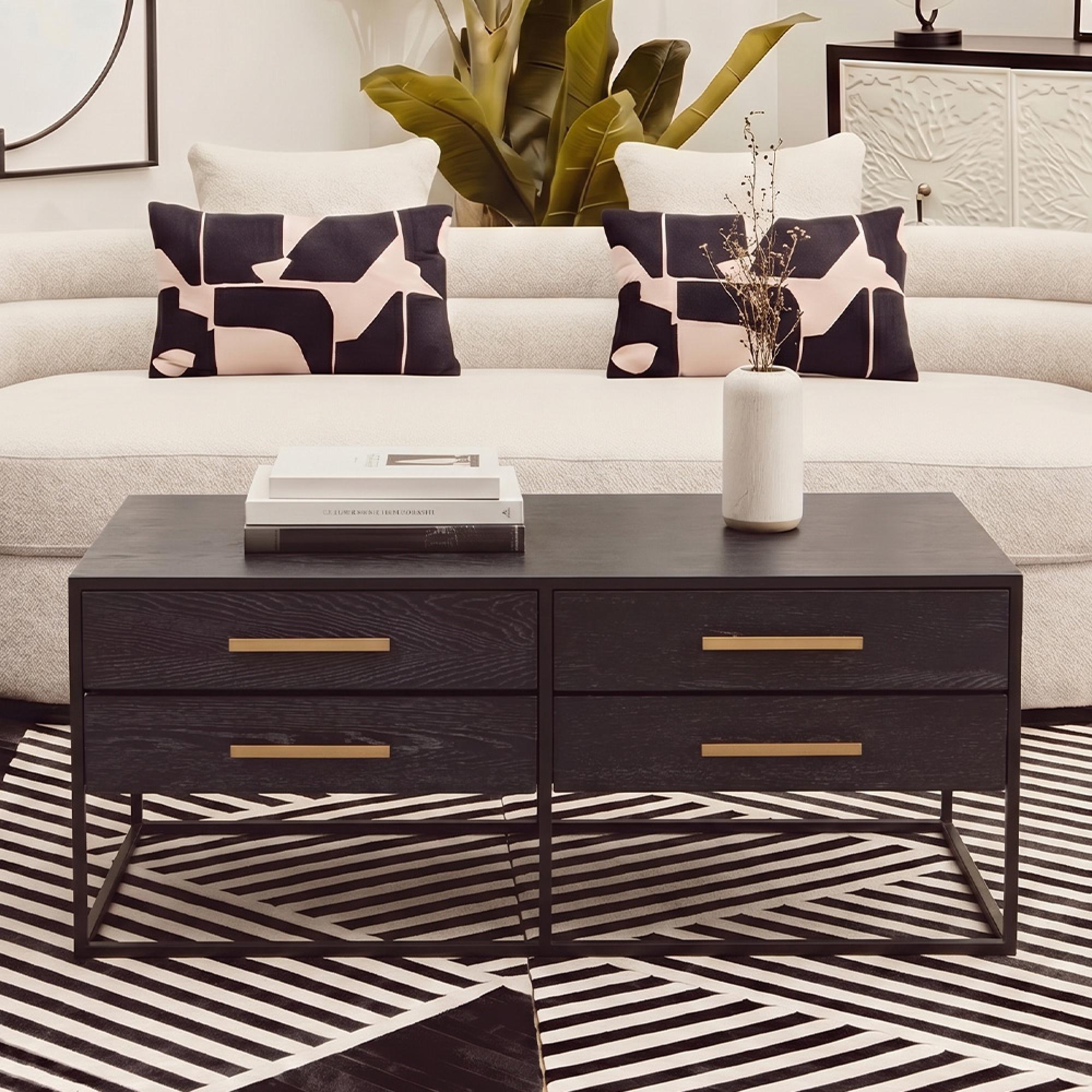 Judd Coffee Table - Black Oak - 4 Drawer
