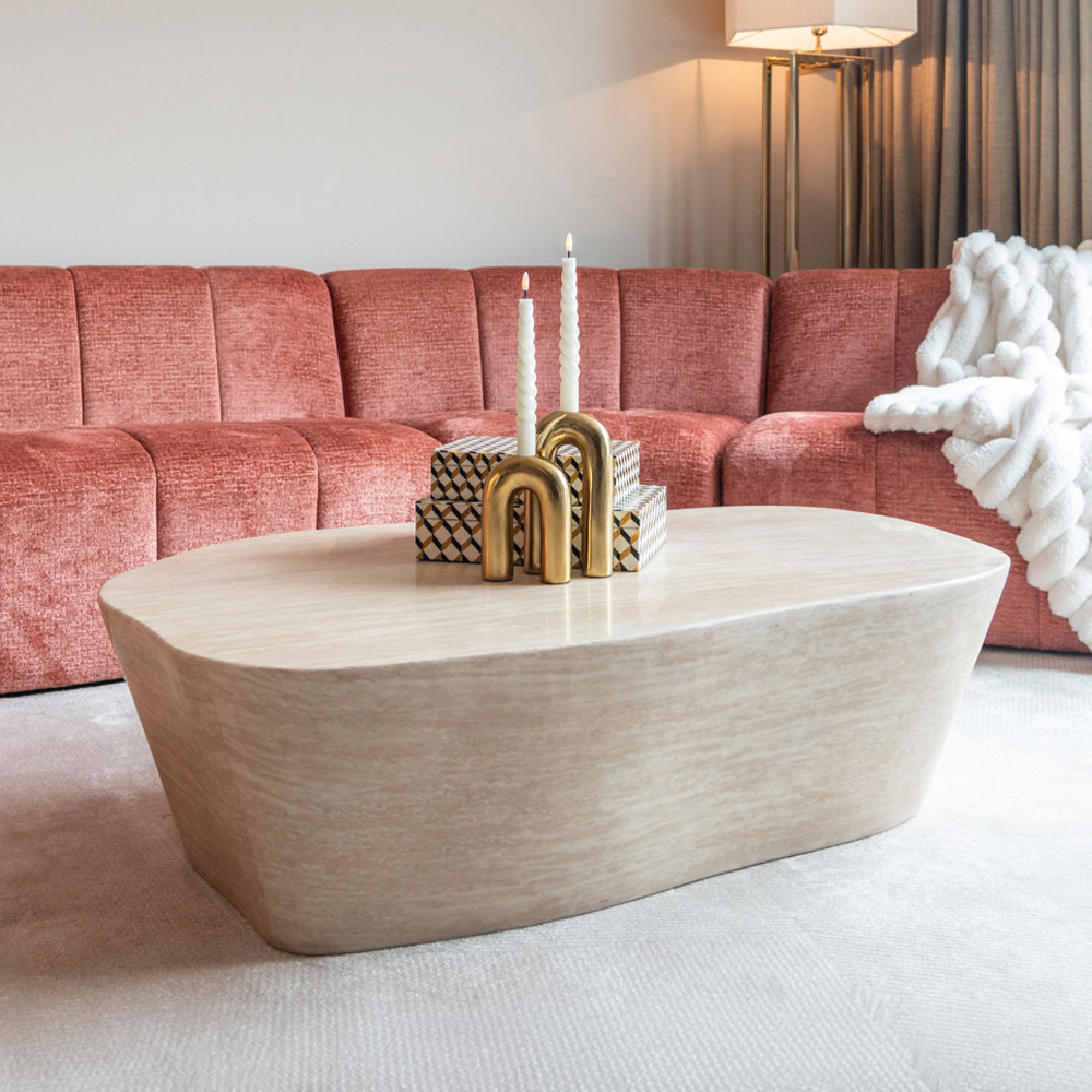 Fictus Travertine Beige Coffee Table