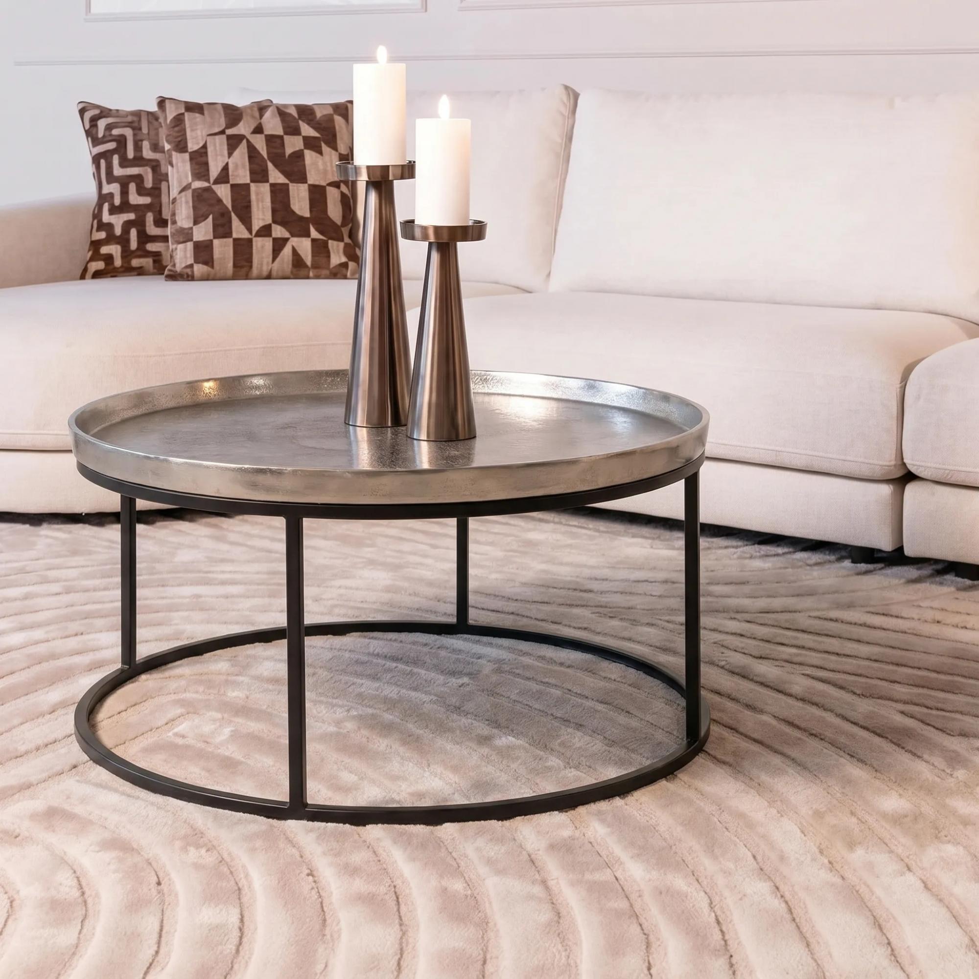 Lyam Silver Tray Round Coffee Table