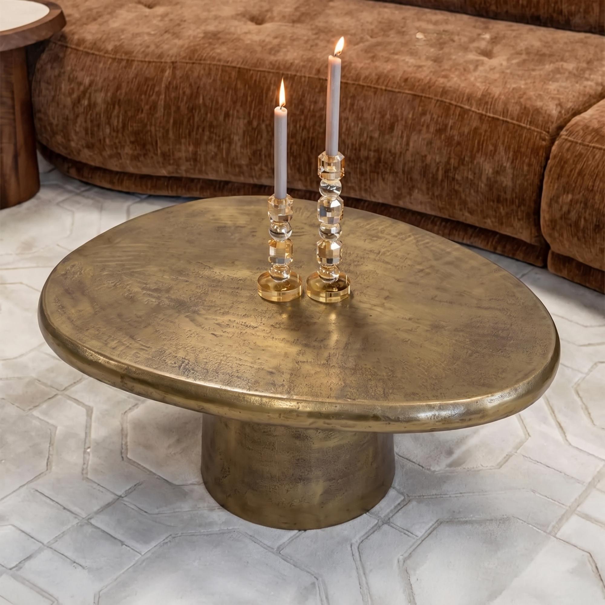 Pulitzer Brushed Gold Metal Coffee Table