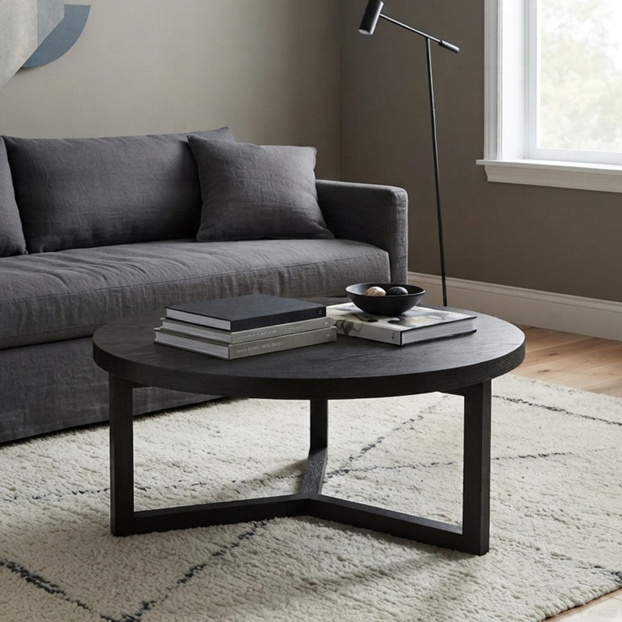 Iris Coffee Table - Round - Wenge Black - Wood