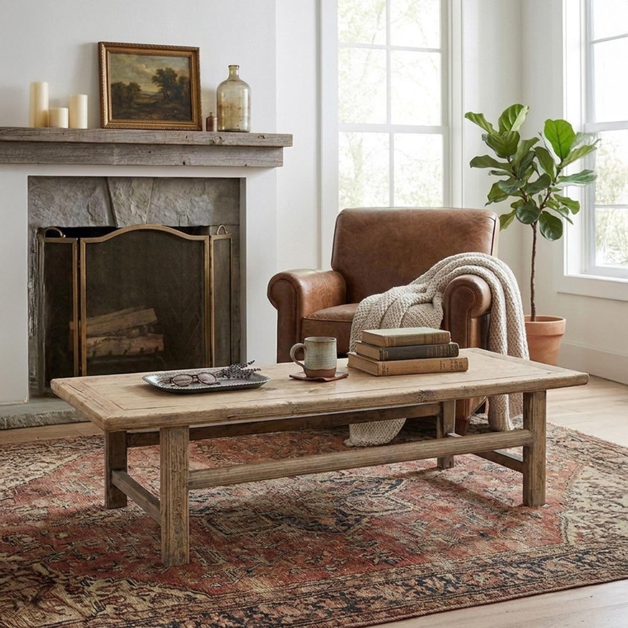 Coffee Table - Large - Rustic Natural - Distressed Wood