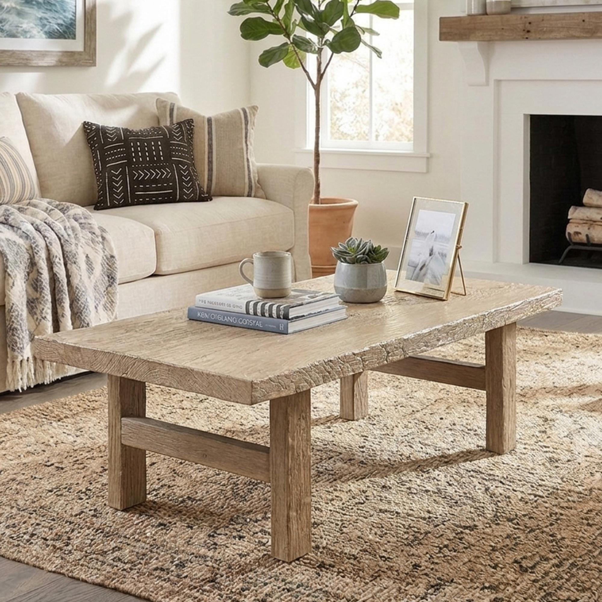 Coffee Table - Rustic Natural - Elm Wood