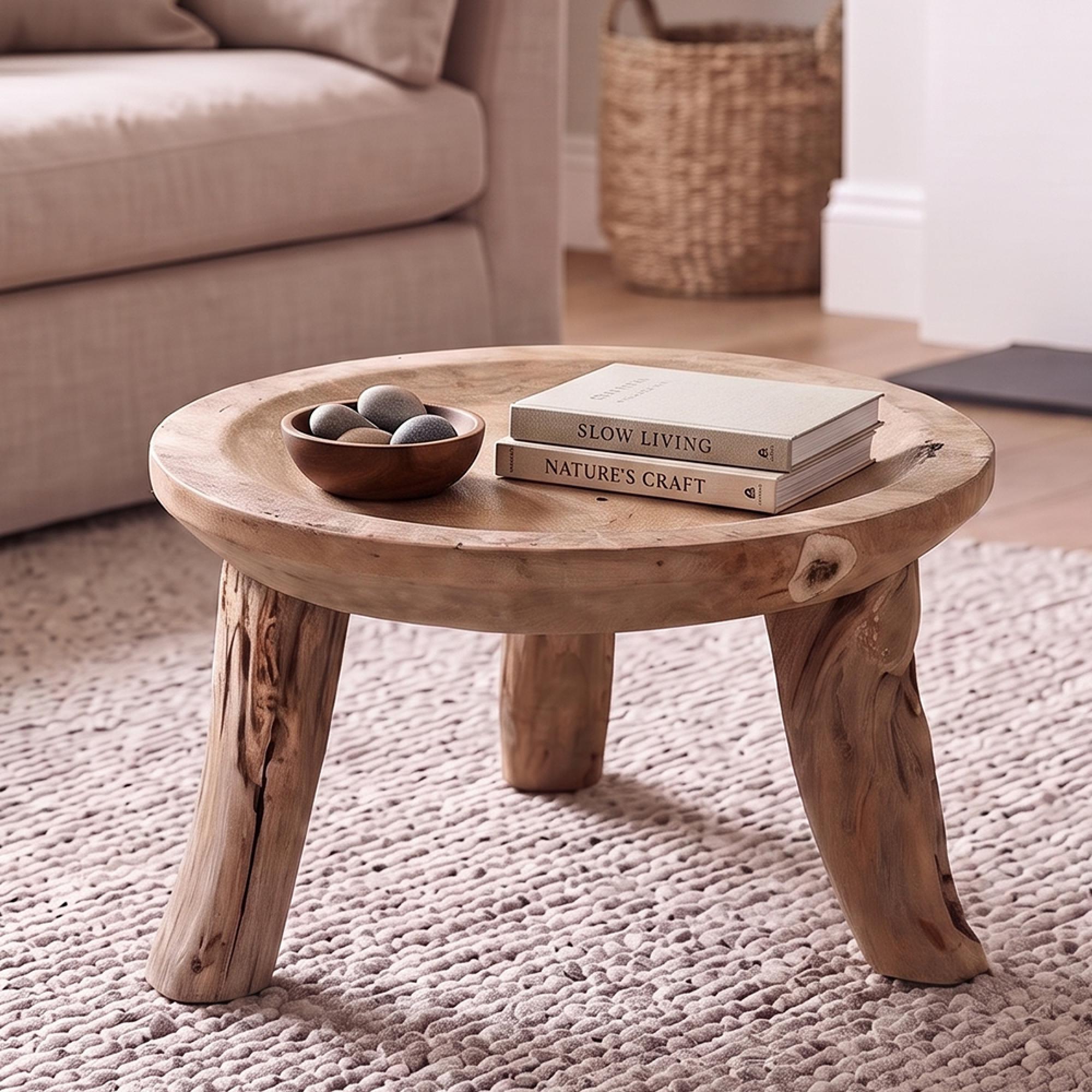 Coffee Table - Round - Rustic Natural - Wood