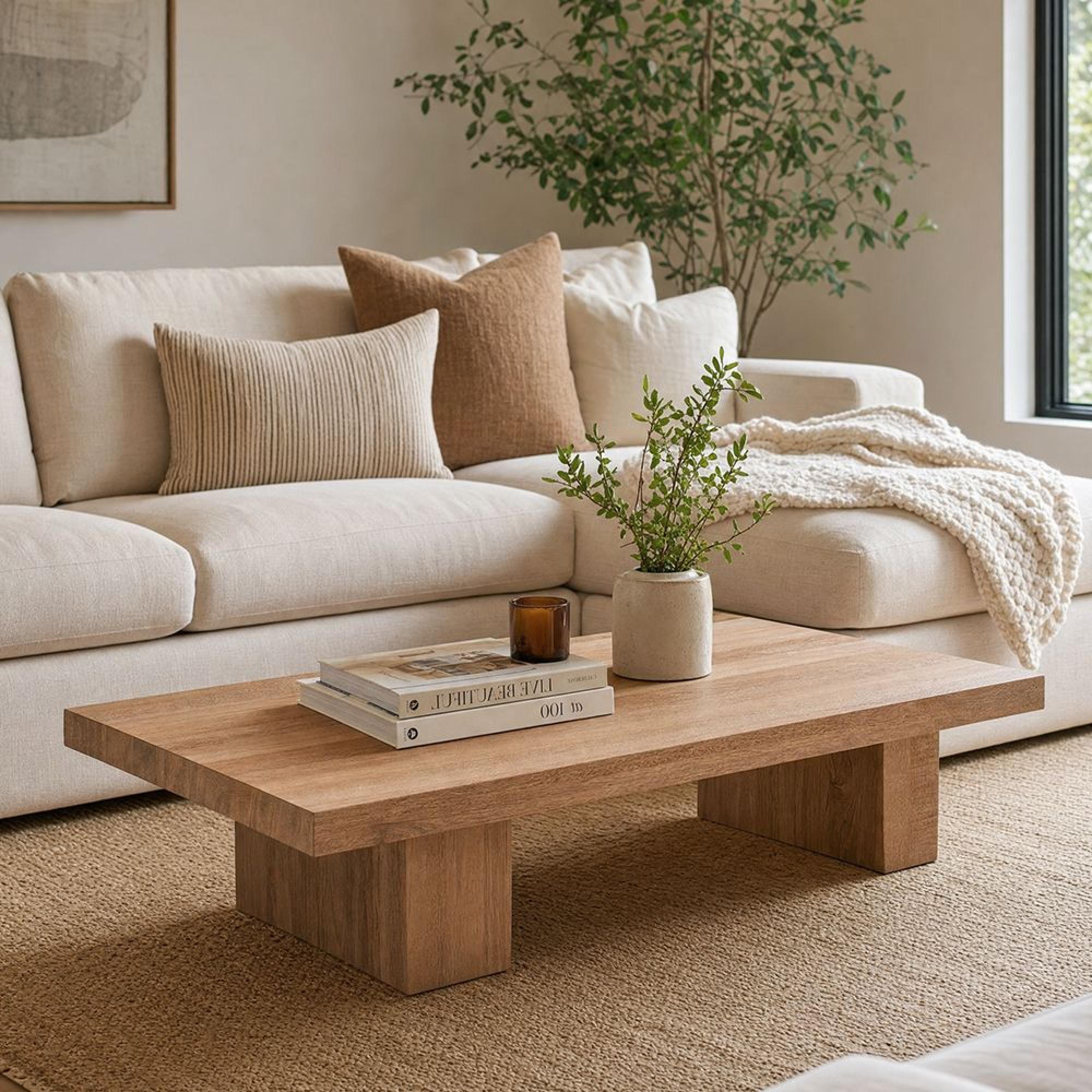 Coffee Table - Low - Natural - Mango Wood