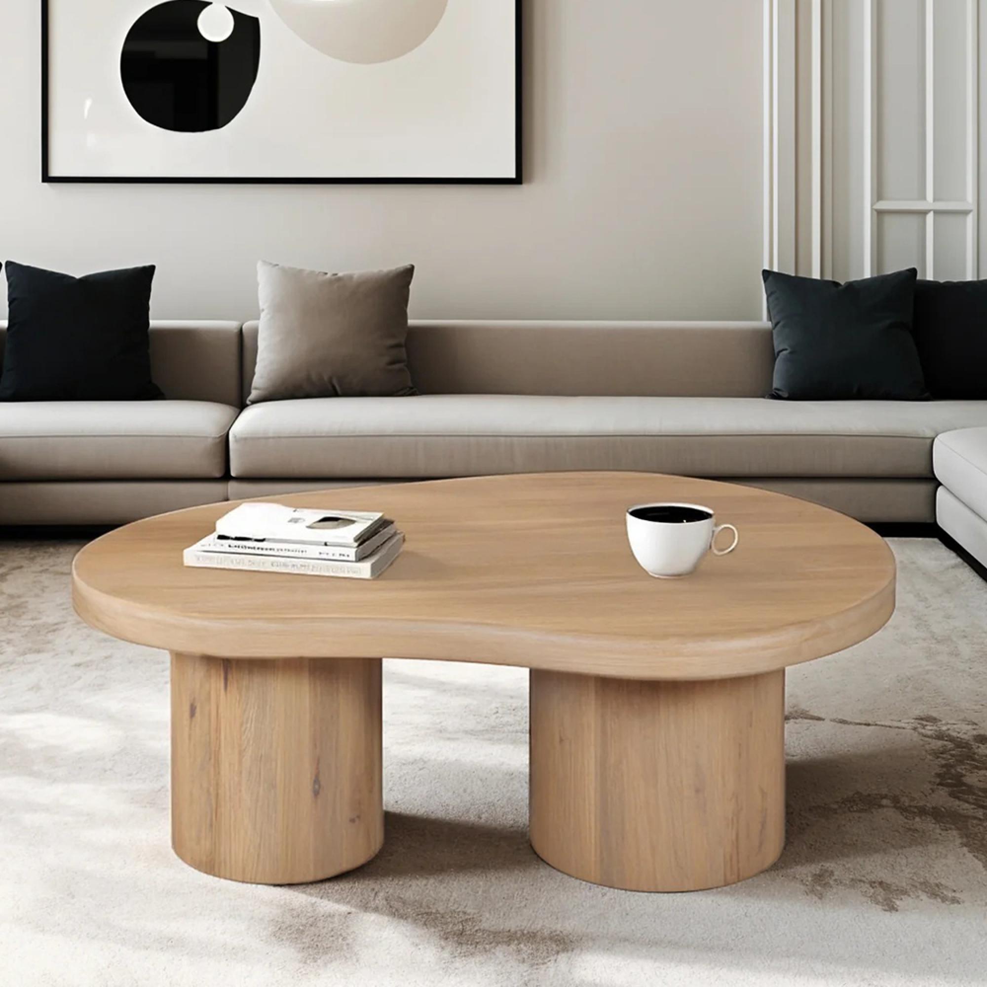 Austin Coffee Table - Abstract - Low - Natural - Mango Wood
