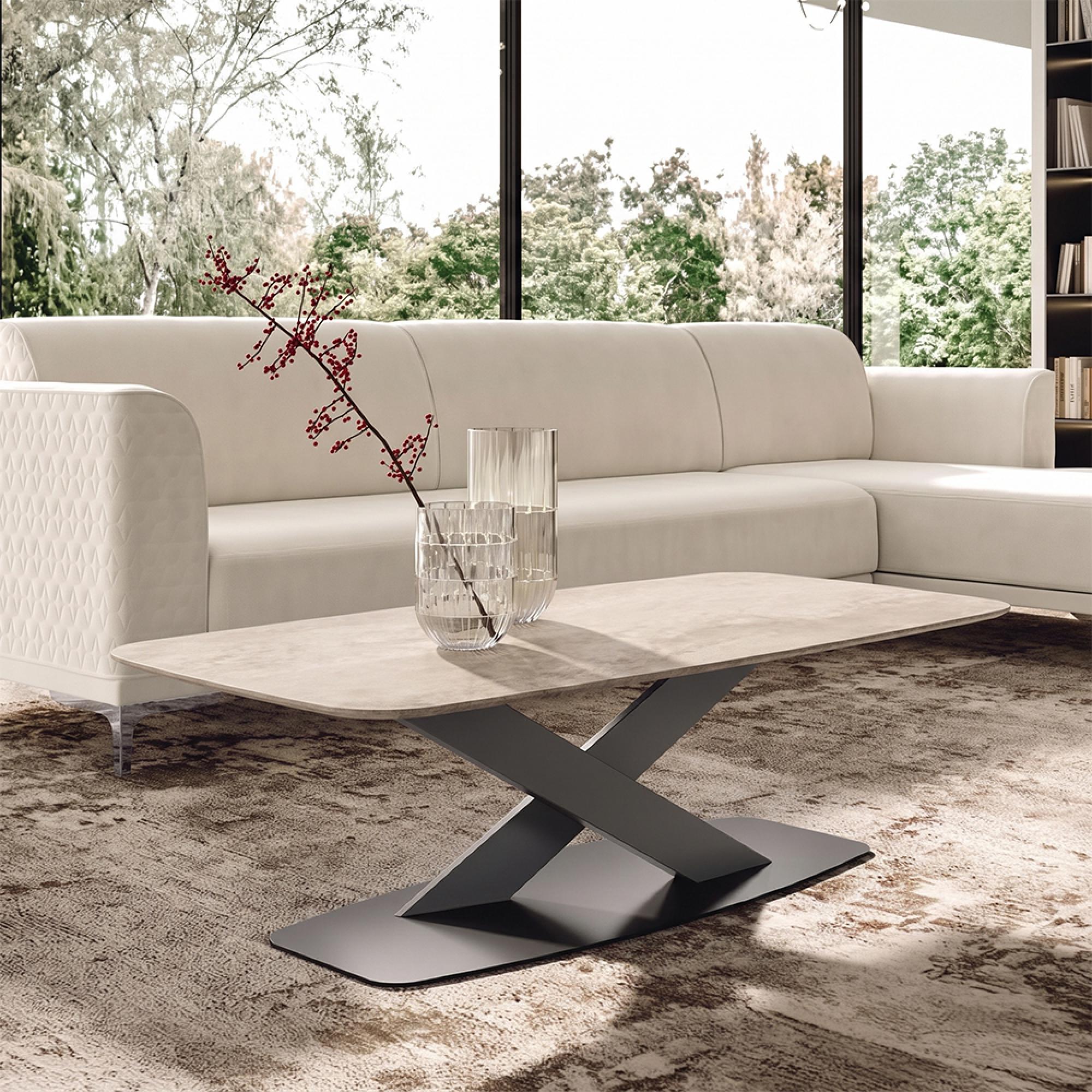 Krystal Italian Coffee Table - Ceramic and Metal