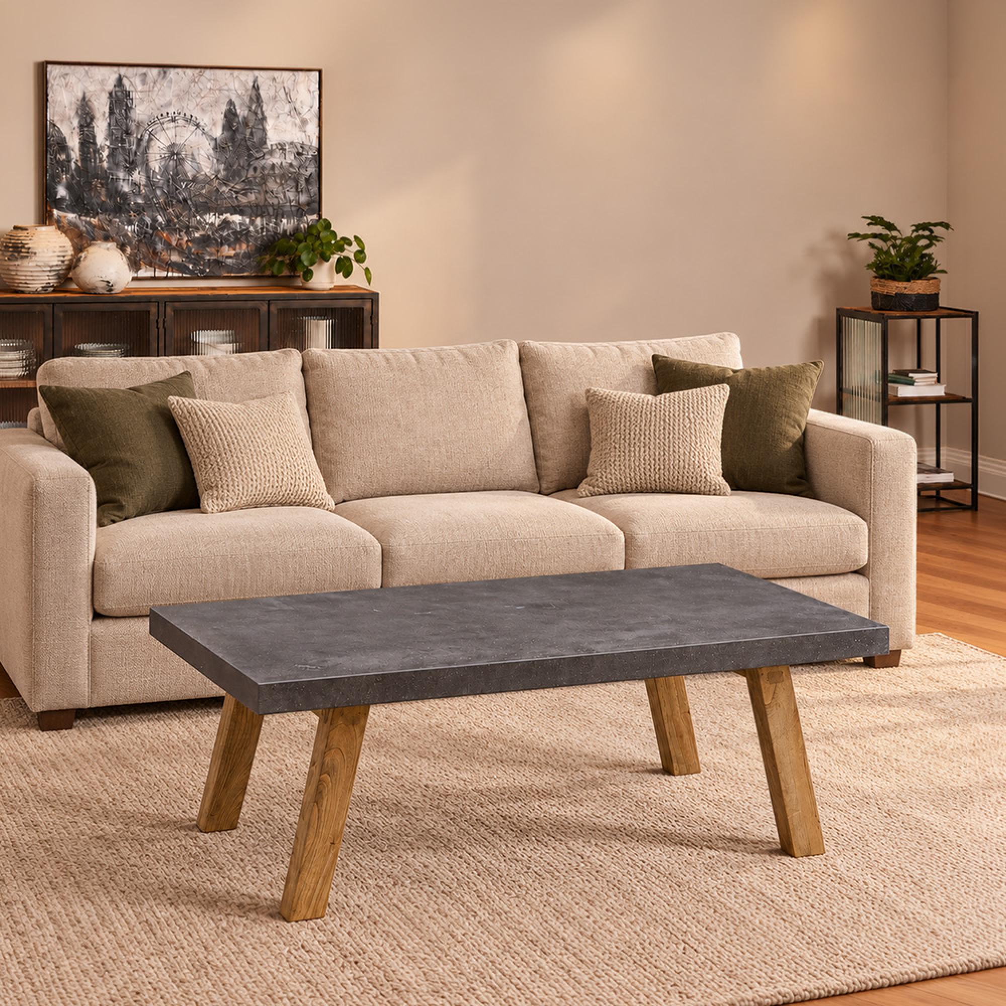 Concrete Top Coffee Table - Black