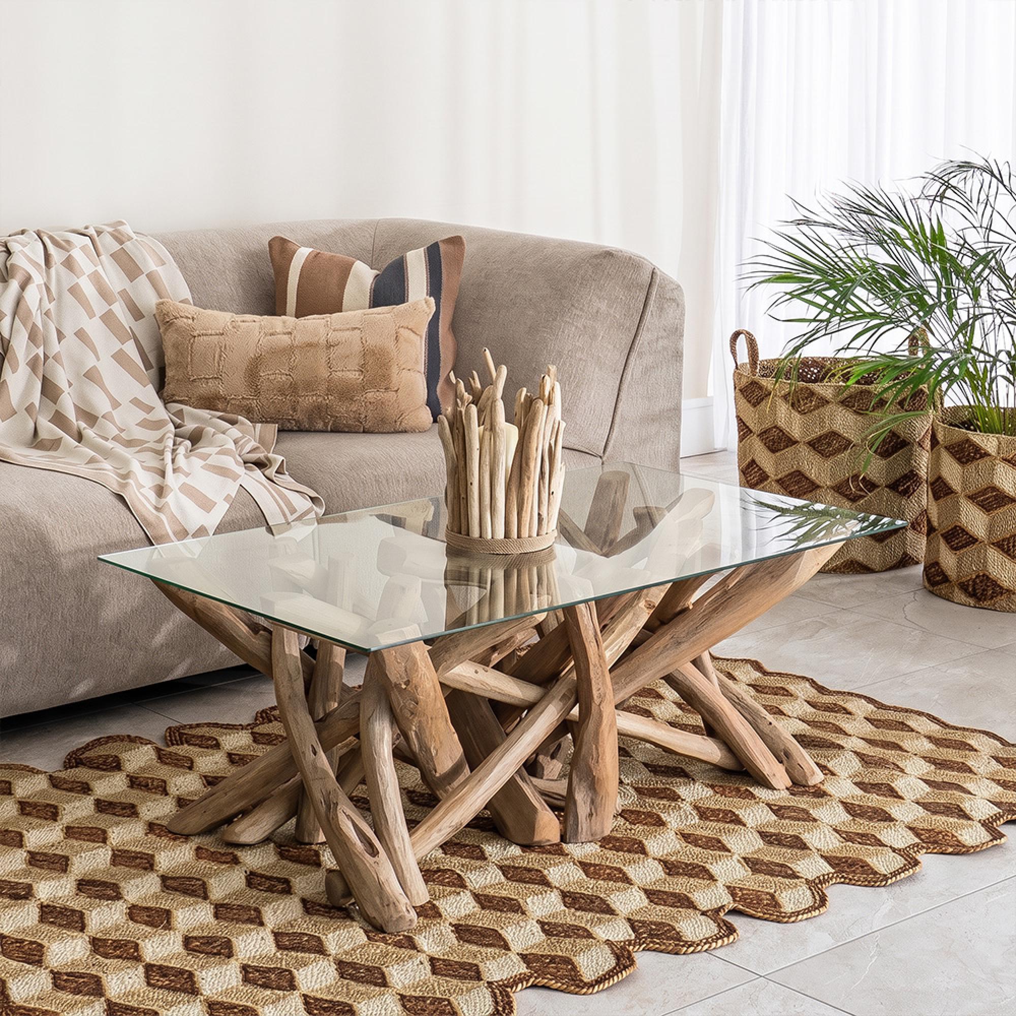 Branchwood Coffee Table - Glass Top
