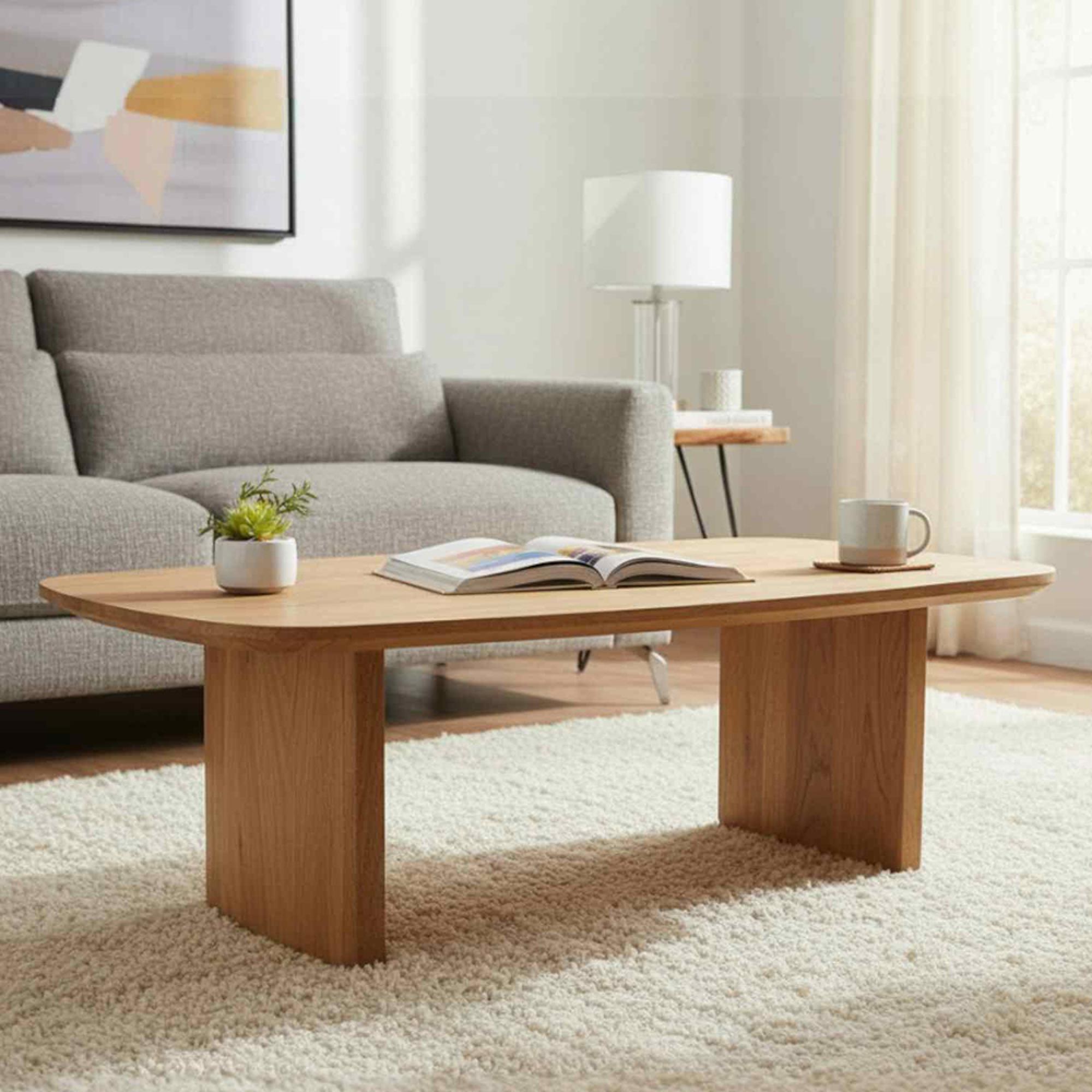 Sindhu Natural Mango Wood Curved Coffee Table
