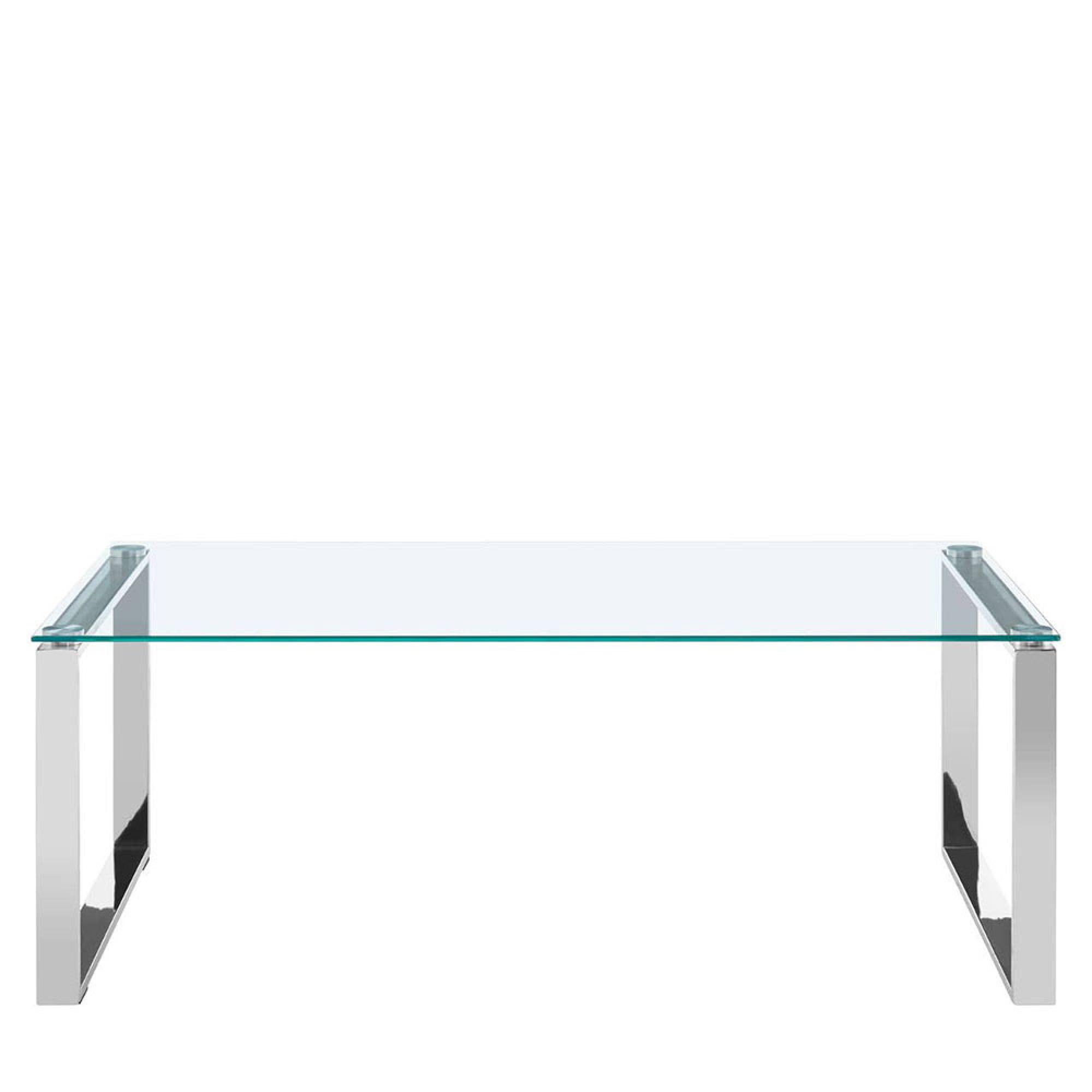 Allure Coffee Table - Clear Glass - Chrome Base