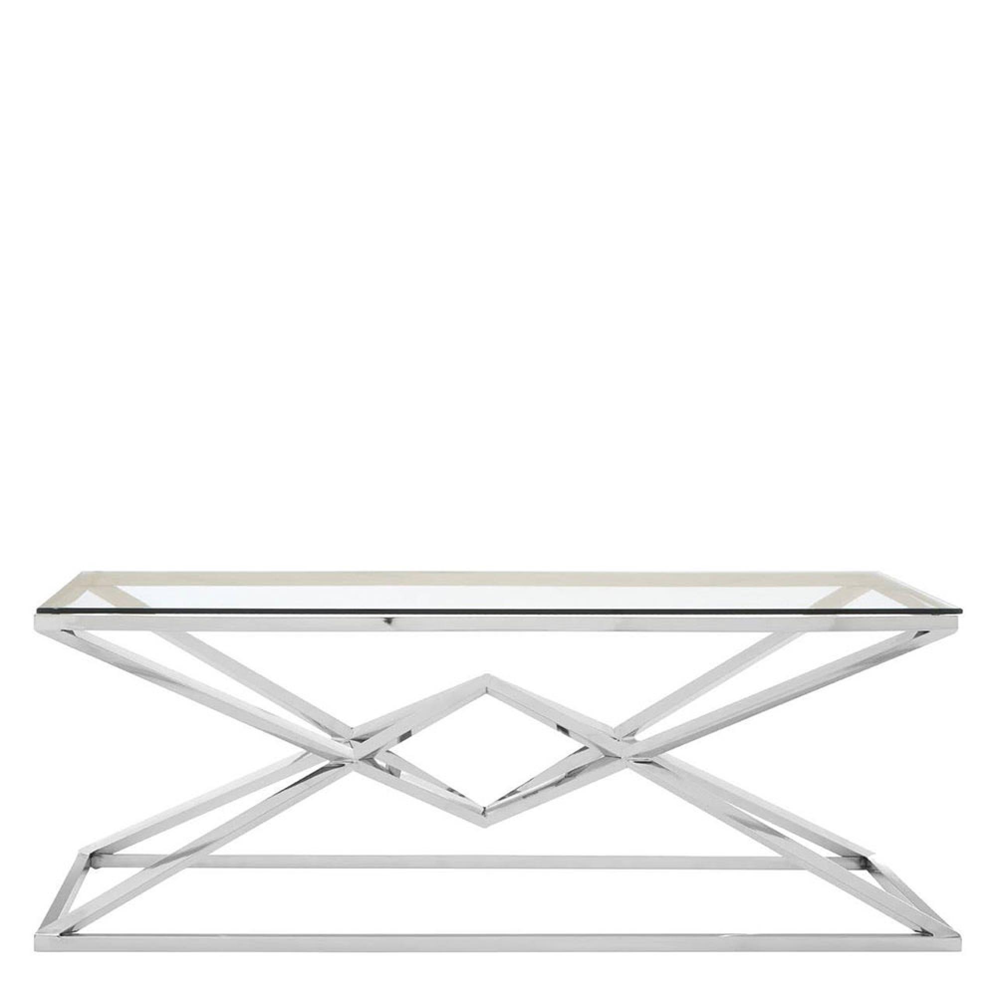 Allure Coffee Table - Clear Glass - Silver Base