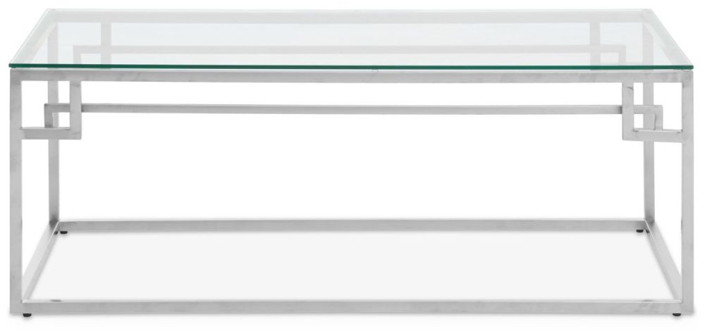 Allure Coffee Table - Glass - Silver Base