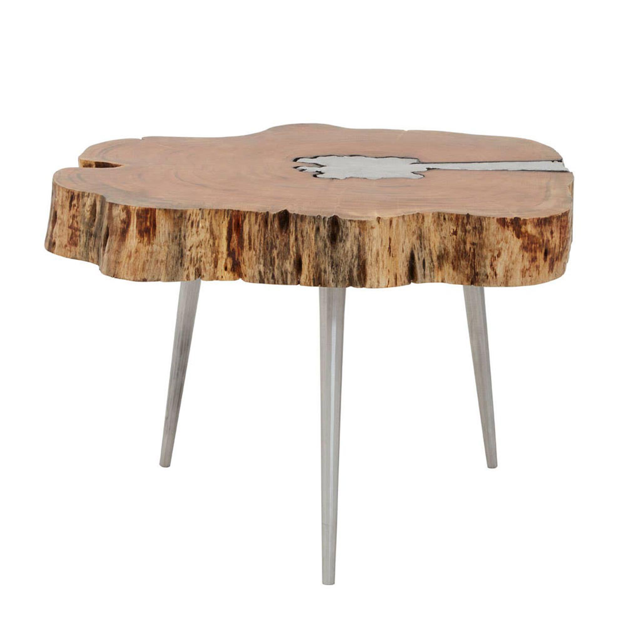 Almora Coffee Table - Log - Acacia Wood and Metal