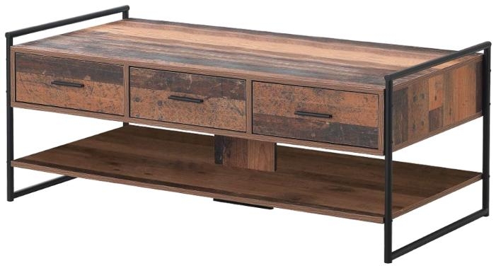 Alpena Coffee Table - 3 Drawer - Rustic Oak