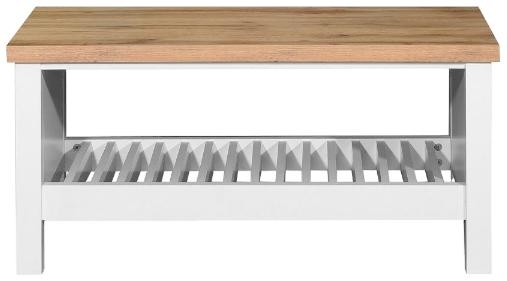 Arthur Coffee Table - with Shelf - White