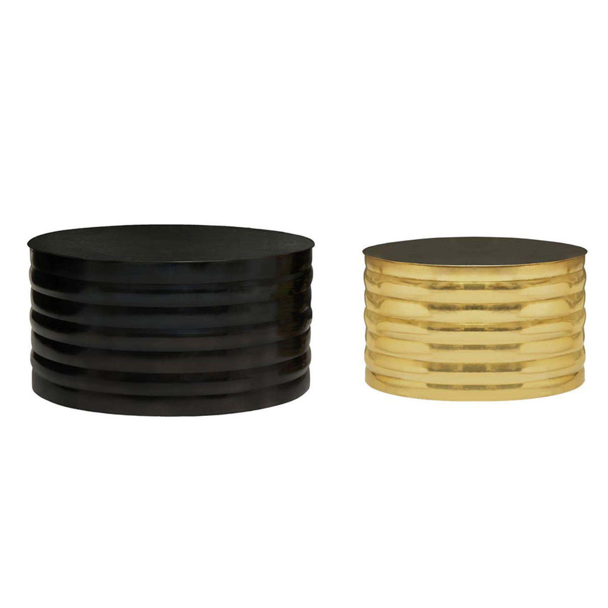 Arti Coffee Tables - Set of 2 - Round - Black - Metal