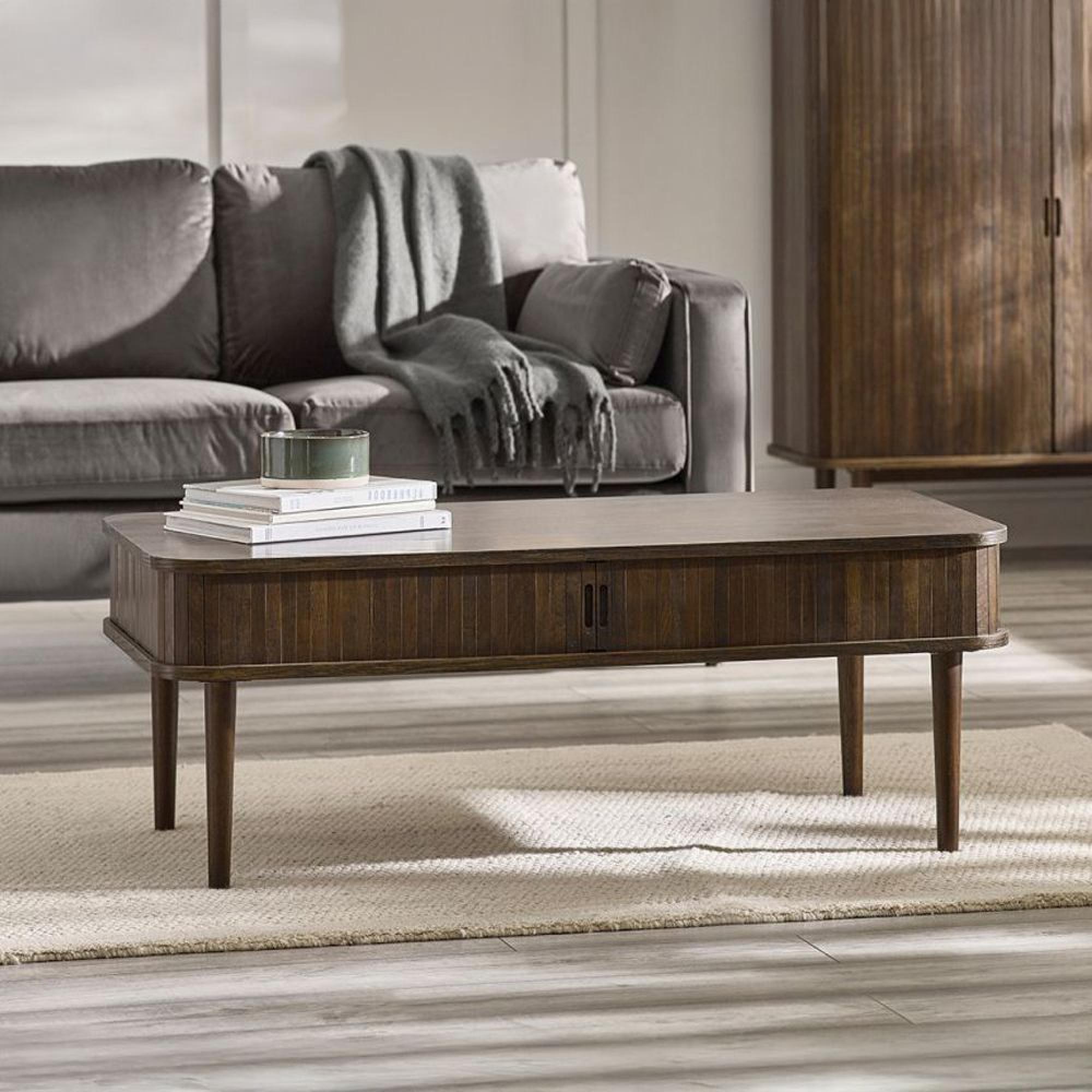 Arya Ribbed Dark Oak Coffee Table