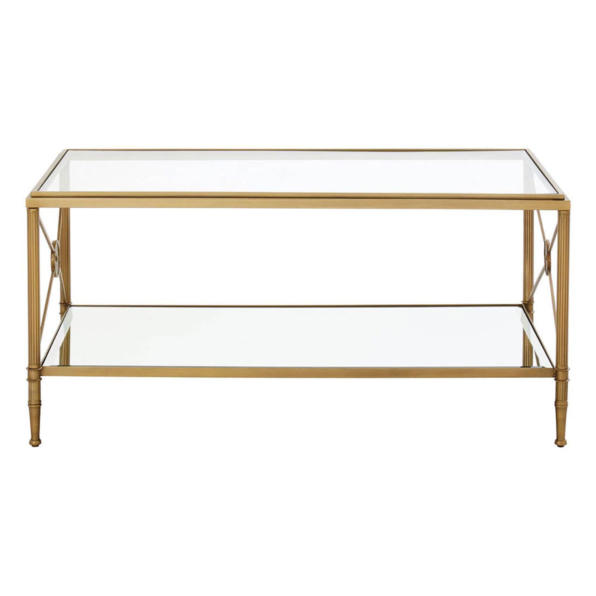 Axis Coffee Table - Clear Glass with Gold Metal