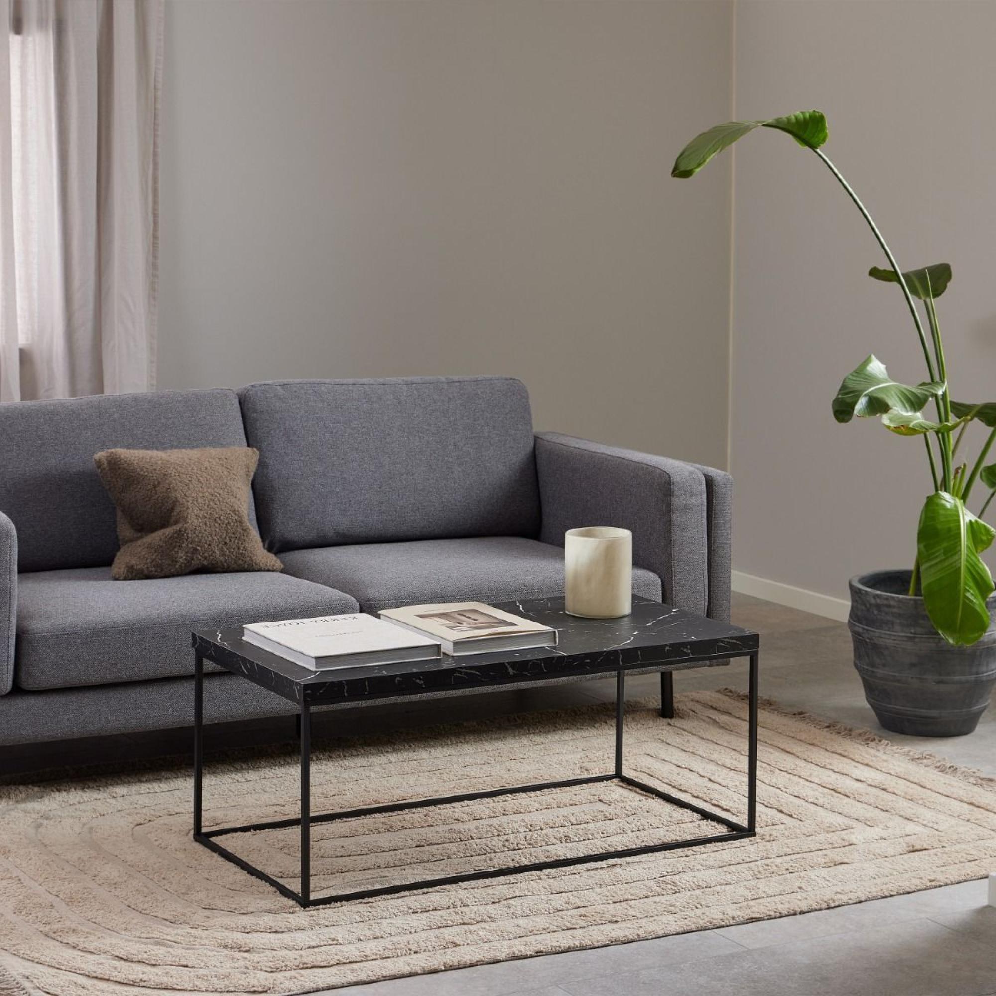 Barossa Coffee Table - 110cm - Black Marble