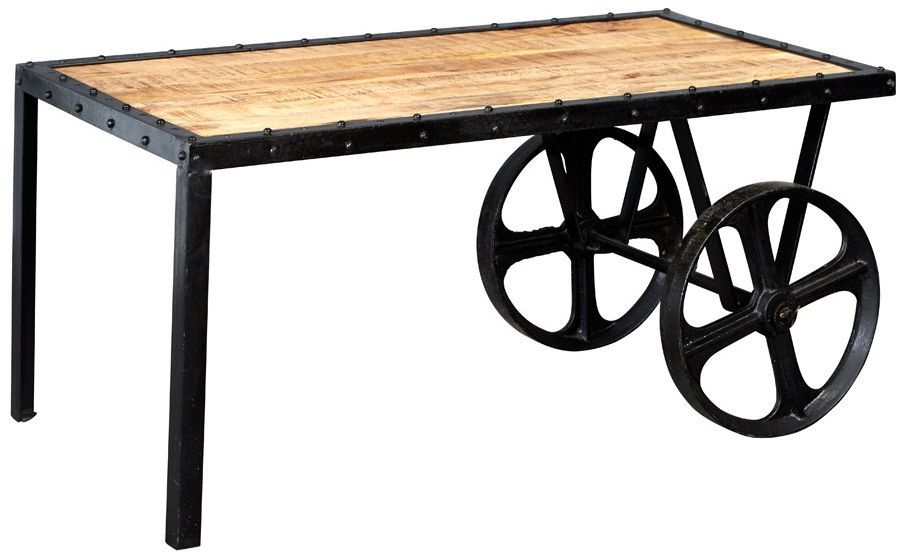Bhuj Coffee Table - Cart Style - Industrial Style Wooden