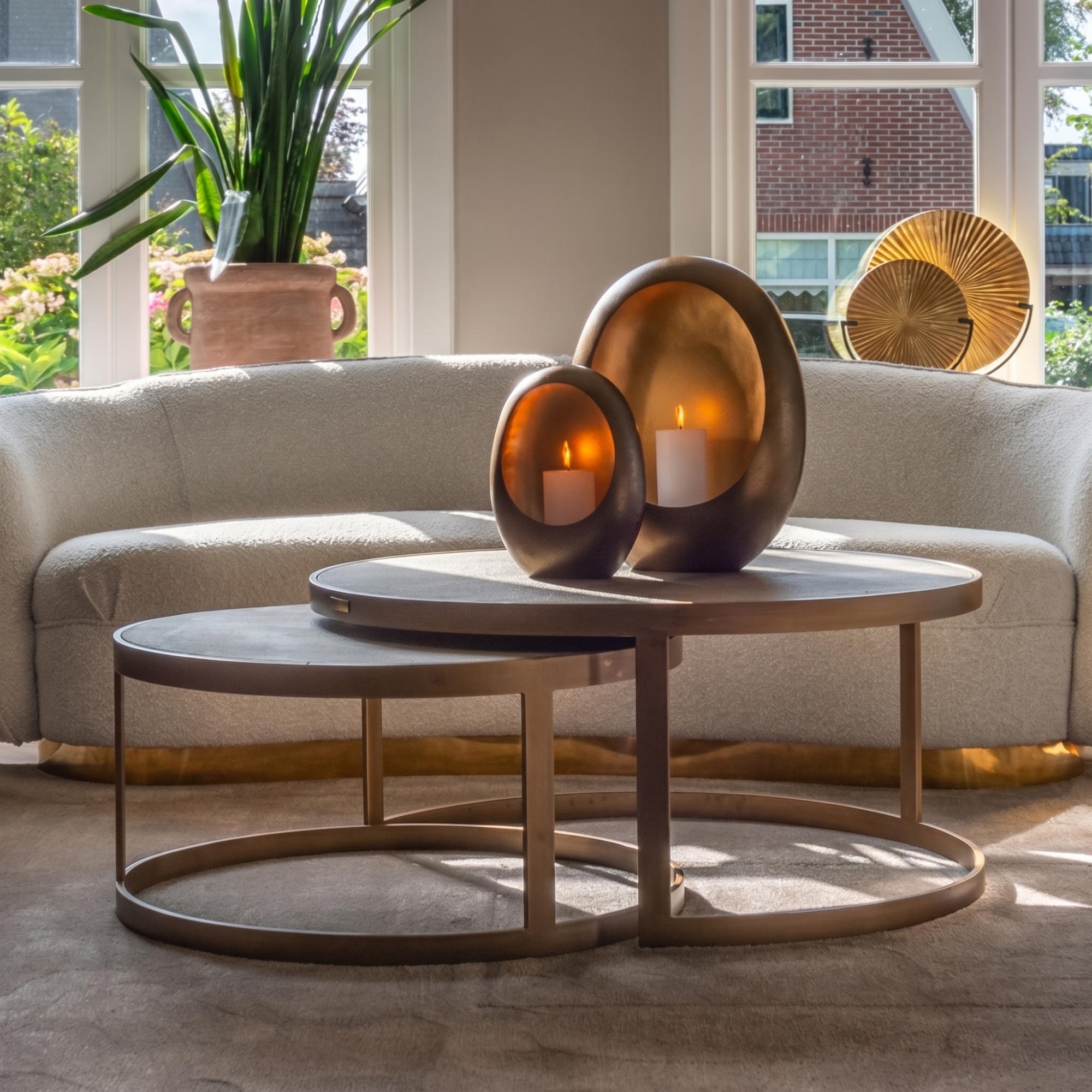Bloomingville Shagreen Top Round 2 Tier Coffee Tables