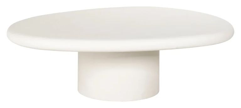 Bloomstone White Lime Plaster Curved Coffee Table