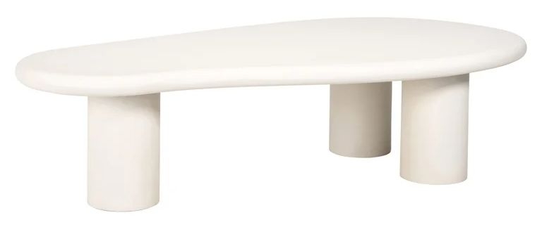 Bloomstone White Lime Plaster Curved Large Coffee Table
