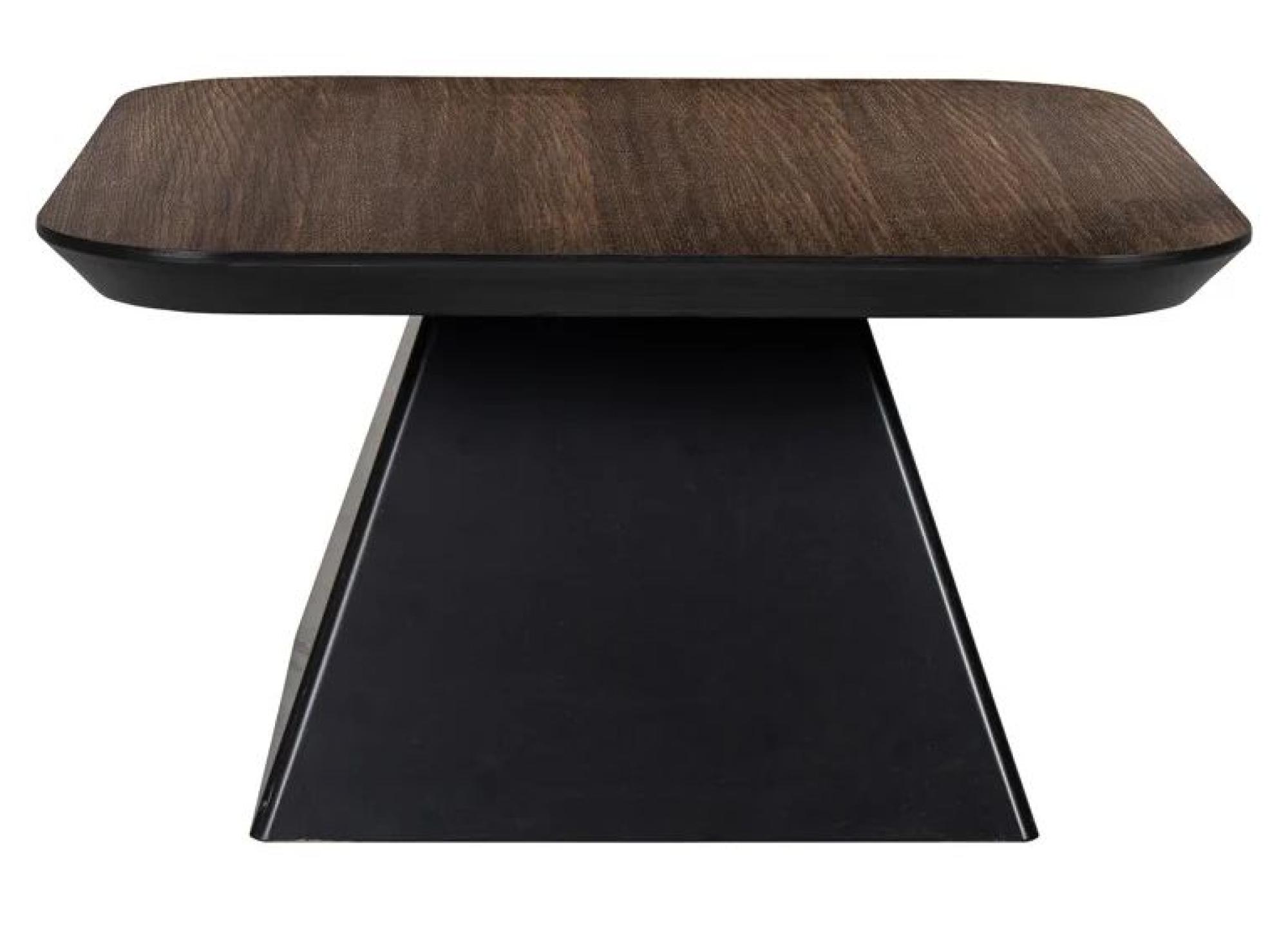 Bonvoy Brown Oak Modern Edge Square Coffee Table