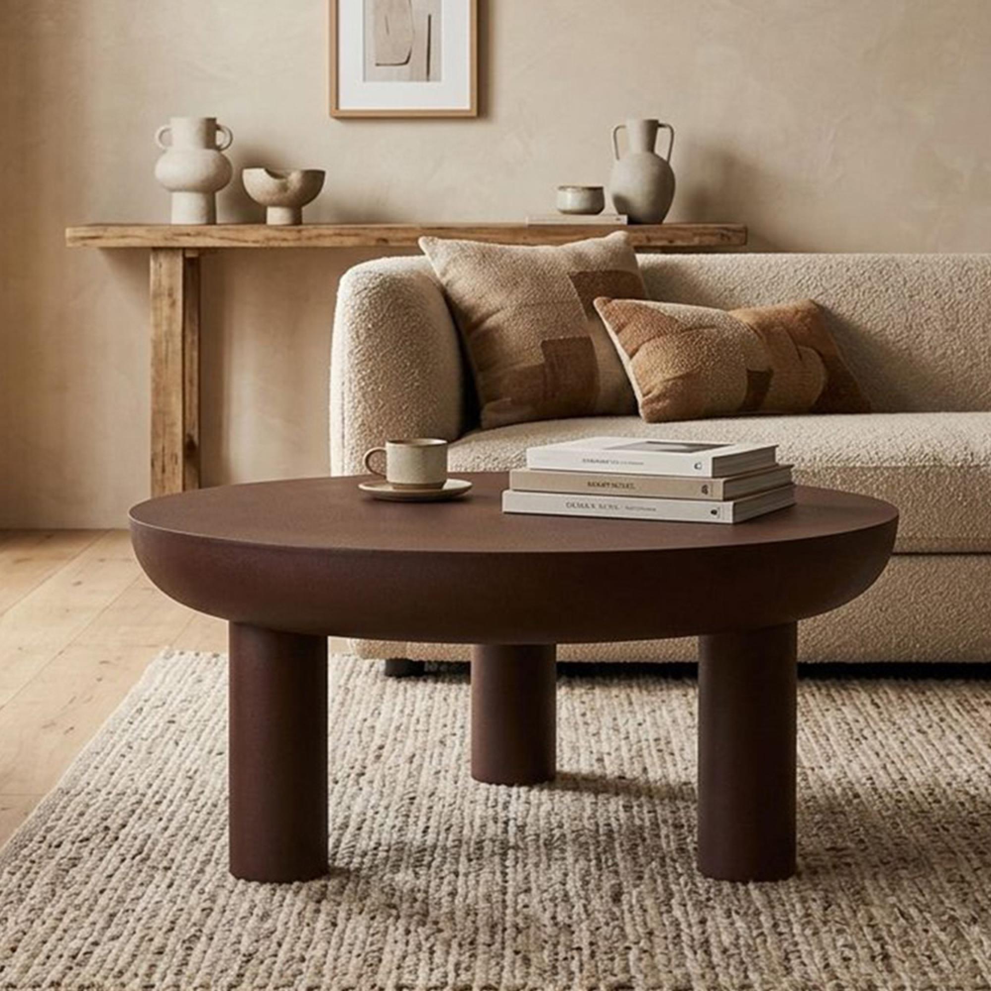 Brix Niko Coffee Table - Round - Rust - Metal