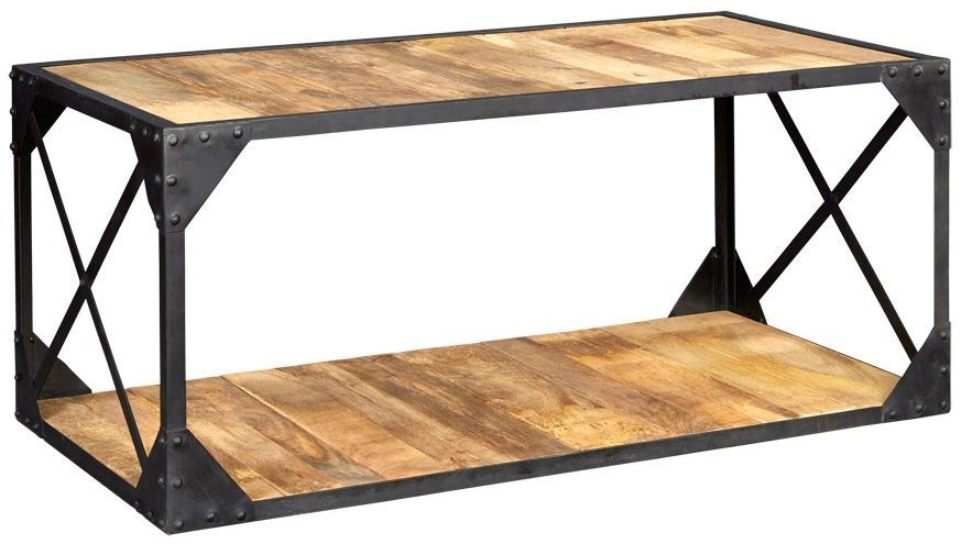 Chamba Coffee Table - Industrial - Wood and Iron
