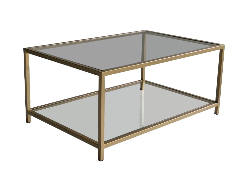 Clearance - Amberley Coffee Table - Gold and Glass