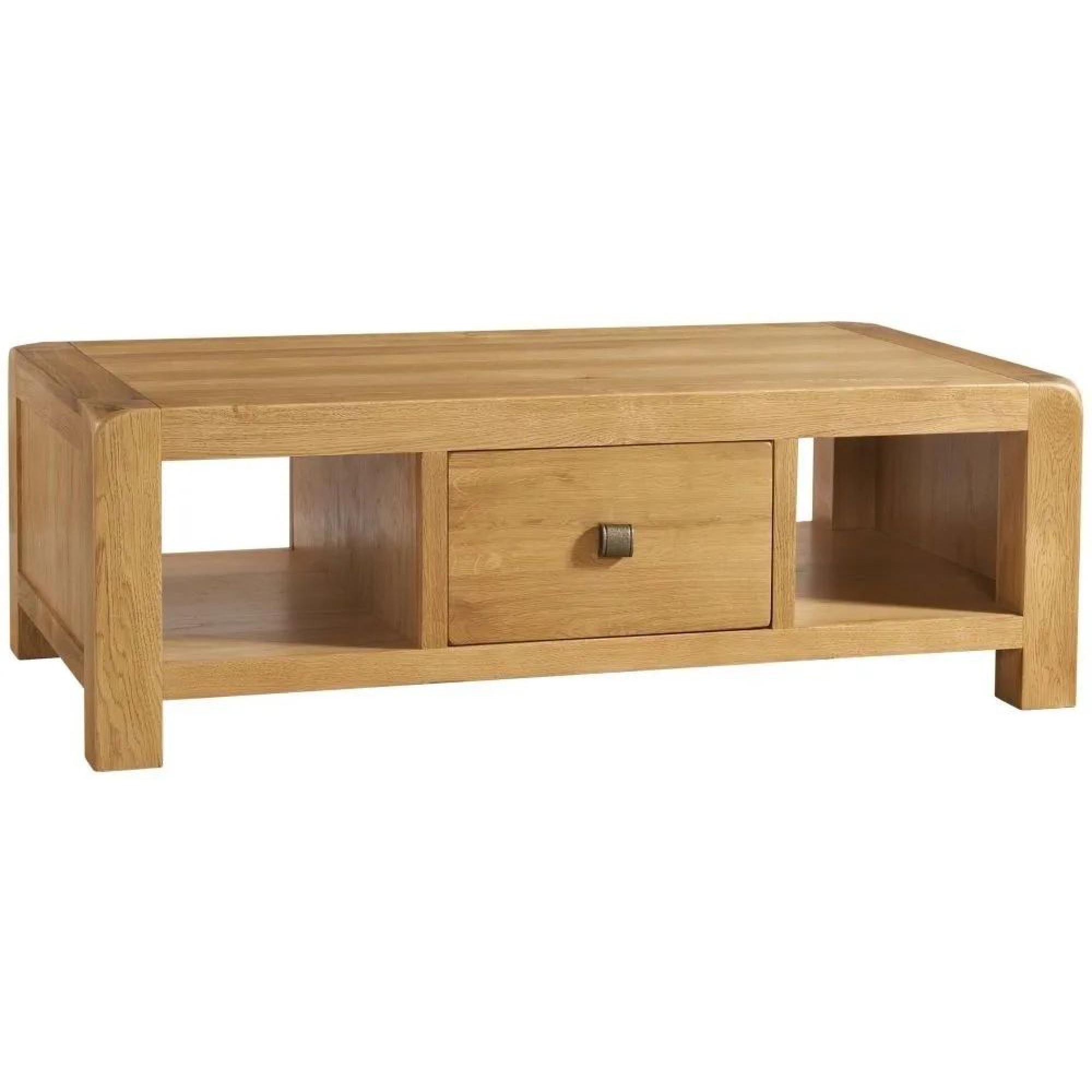 Clearance - Curve Coffee Table 1 Drawer - Oak - A316