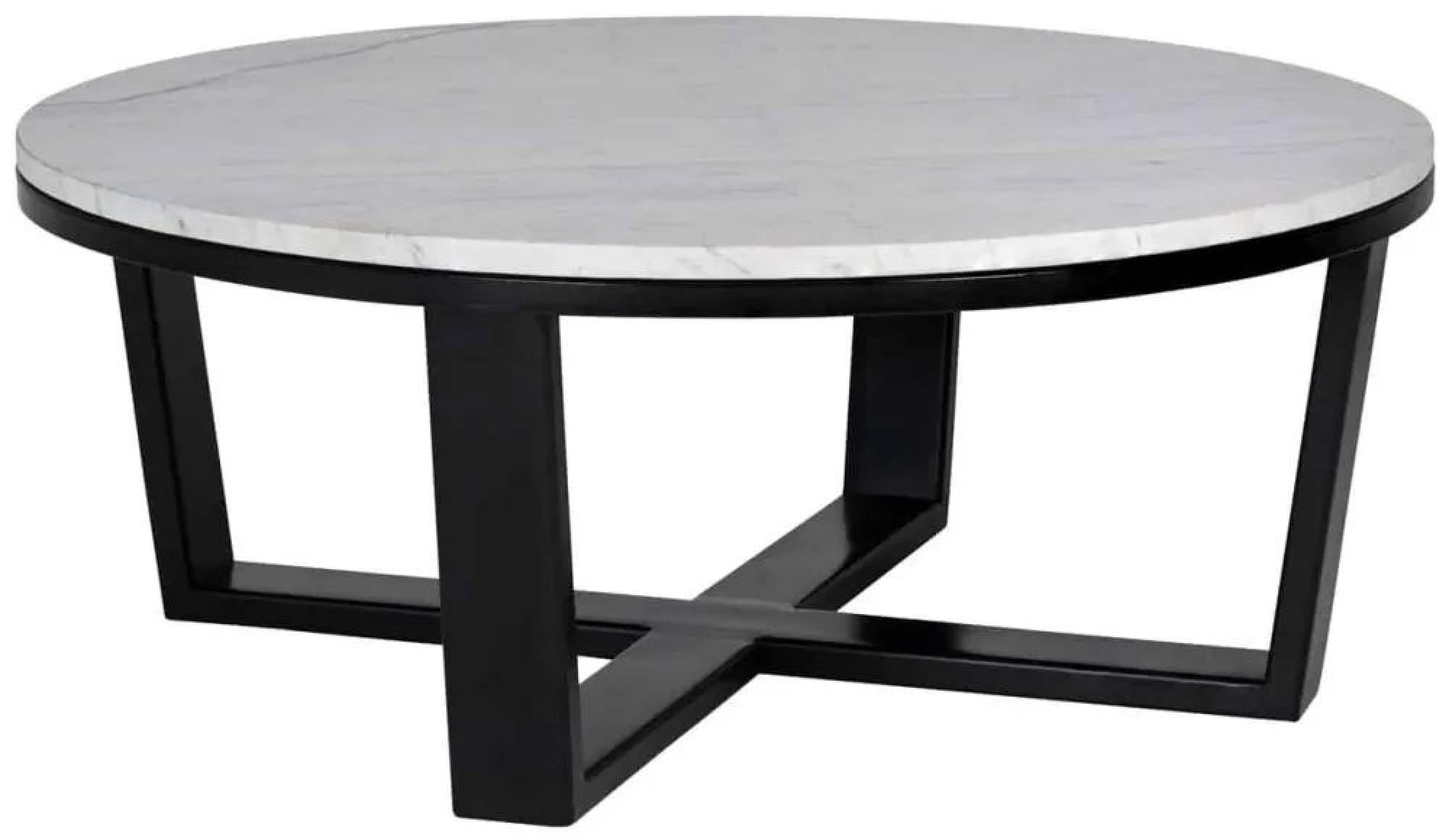 Clearance - Lexington Round Coffee Table - White Carrara Marble - B77