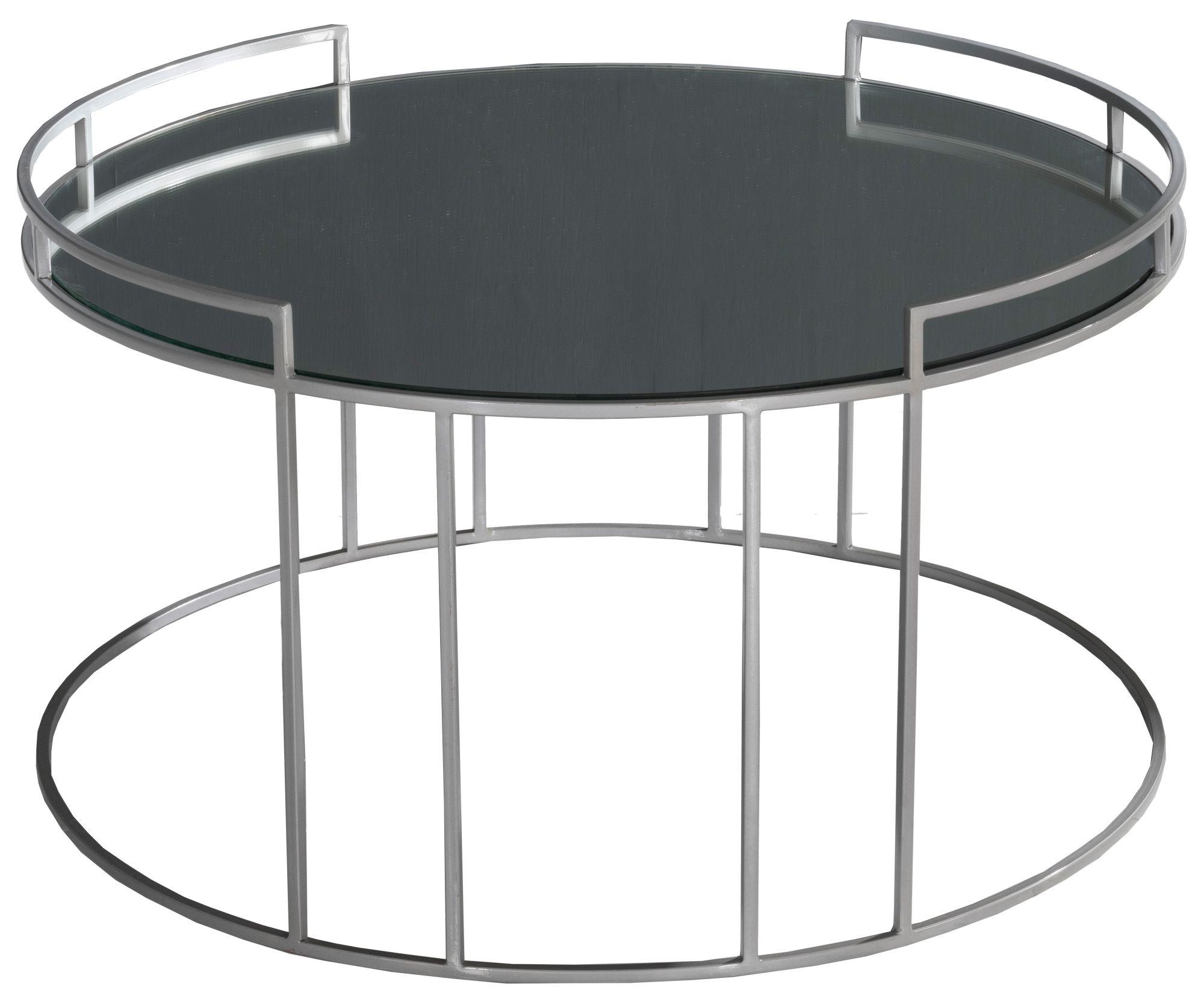 Clearance - Torrance Coffee Table - Round - Glass and Silver