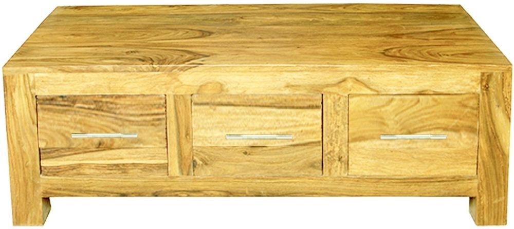 Cuban Coffee Table - Storage - Light Mango Wood