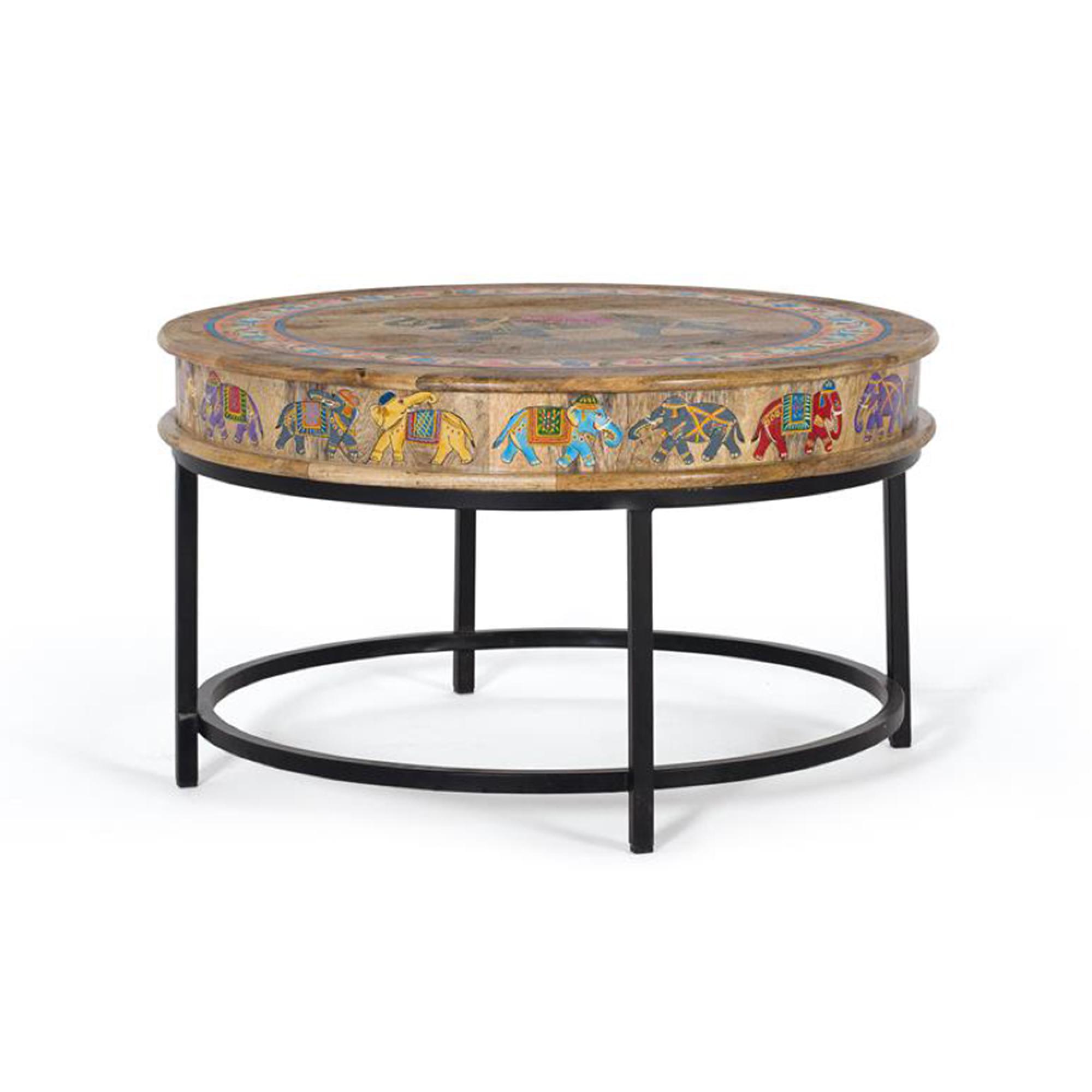 Darambue Coffee Table - Mango Wood - Painted - Round