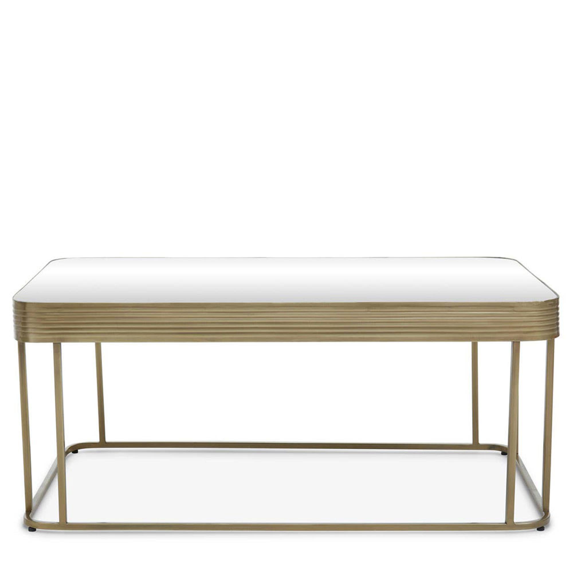 Ella Coffee Table - Mirrored with Gold Metal