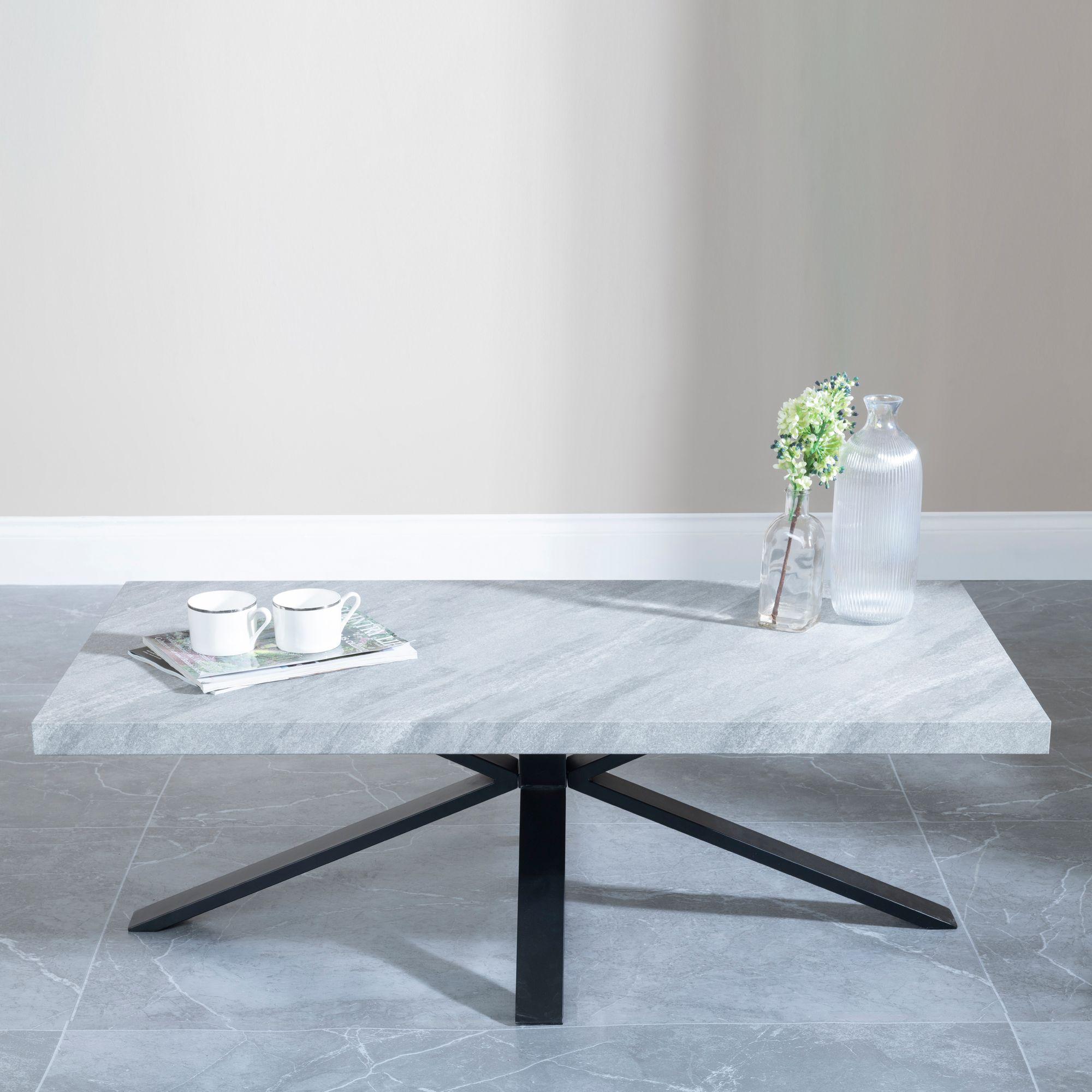 Ezra Coffee Table - Grey - Black Spider Legs