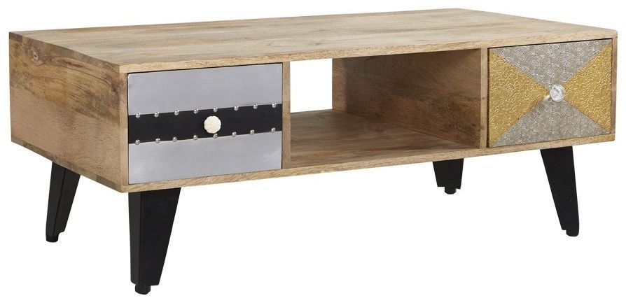 Gaya Coffee Table - 2 Drawer - Multi Coloured