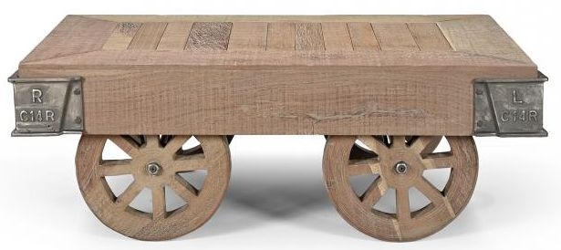 Gulmarg Coffee Table - On Wheels - Reclaimed Wooden