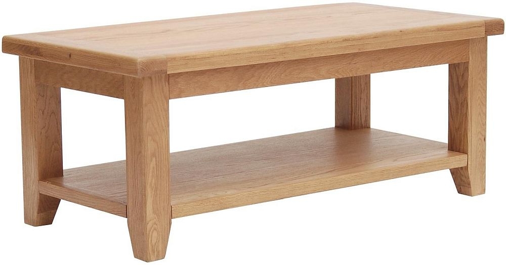 Hampshire Oak Coffee Table with Shelf - 110cm