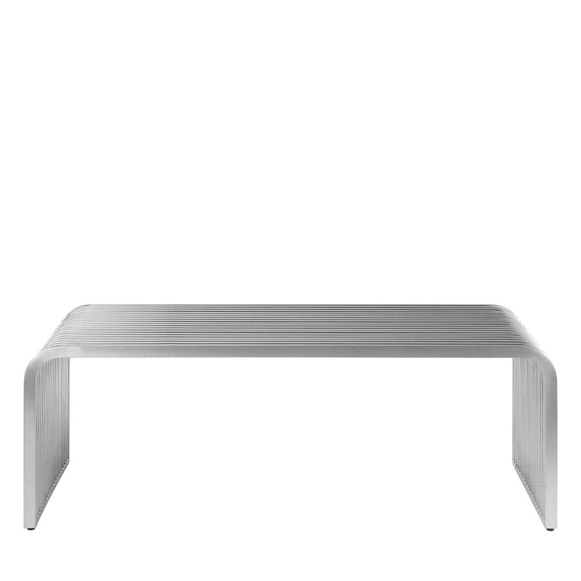Horizon Coffee Table - Curved - Brushed Metal