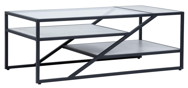 Ibarra Coffee Table - Glass and Metal