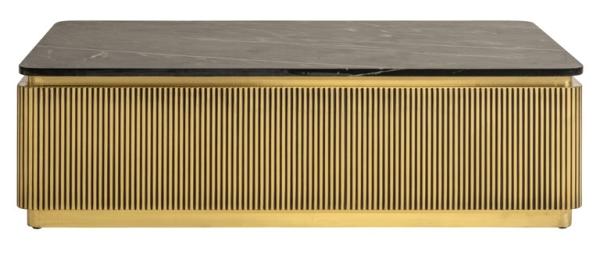 Ironville Brass Ribbed Coffee Table